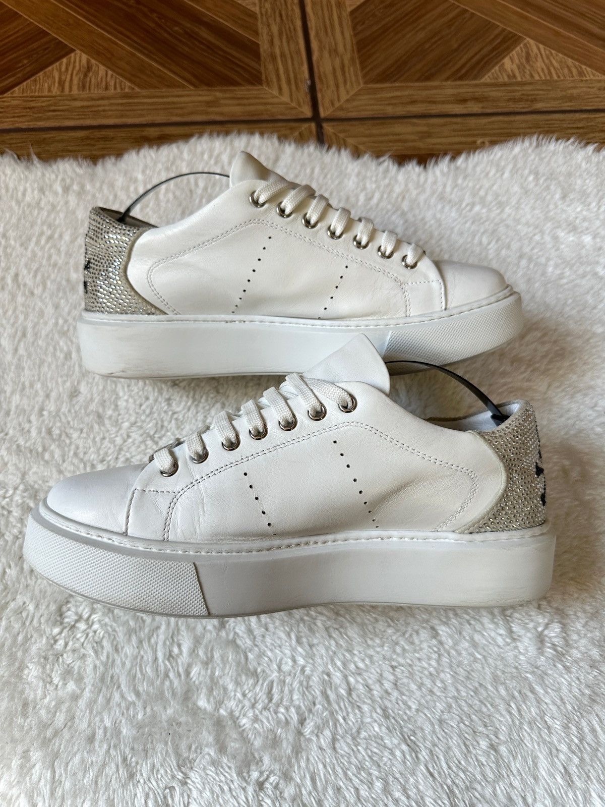 Philipp Plein Philipp Plein White Crystal Low-top Sneakers 39 US 8.5 Size US 8.5 / IT 38.5 - 5 Thumbnail