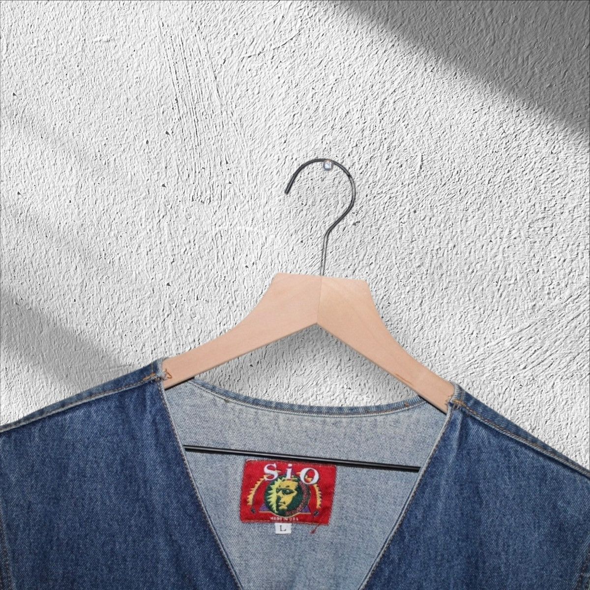 Vintage Sio Denim Dress Vintage with Big Pocket Leather Strap Size L / US 10 / IT 46 - 3 Thumbnail