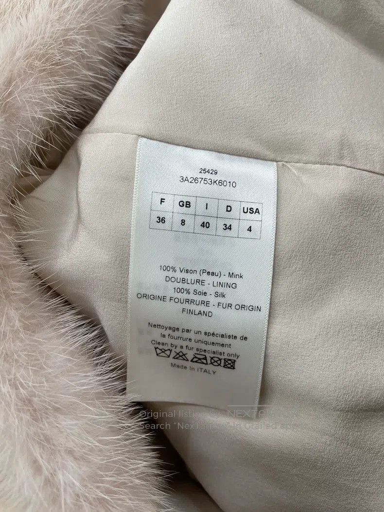 Dior Colour-blocked mink fur coat