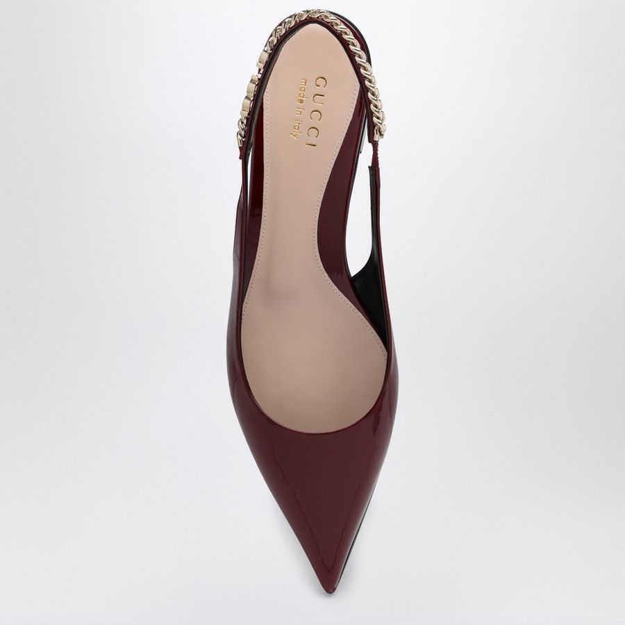 Gucci o1d2blof0824 Ballerina Signorina Patent Leather in Burgundy Size US 7.5 / IT 37.5 - 3 Thumbnail