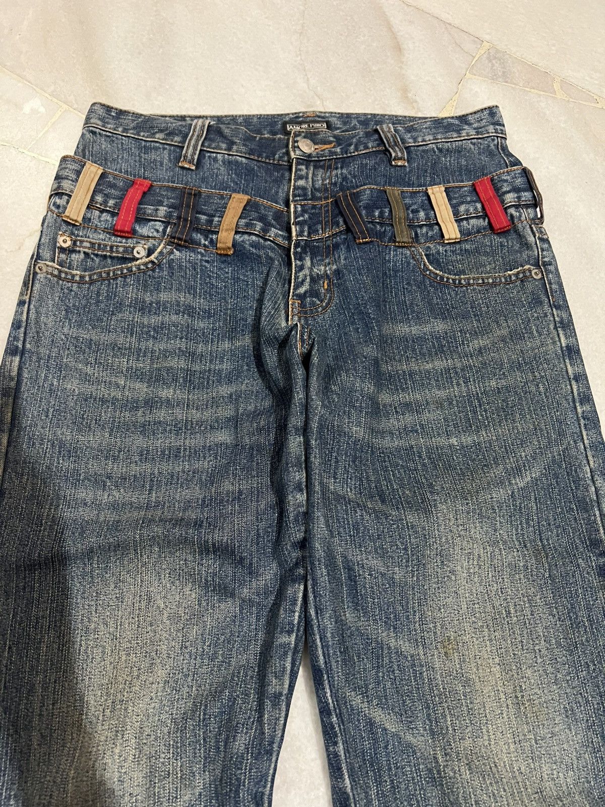 Hysteric Glamour × If Six Was Nine × Japanese Brand 🌈Double Waist 90’s style Amore Puro Faded Washed Jean Size US 30 / EU 46 - 4 Thumbnail