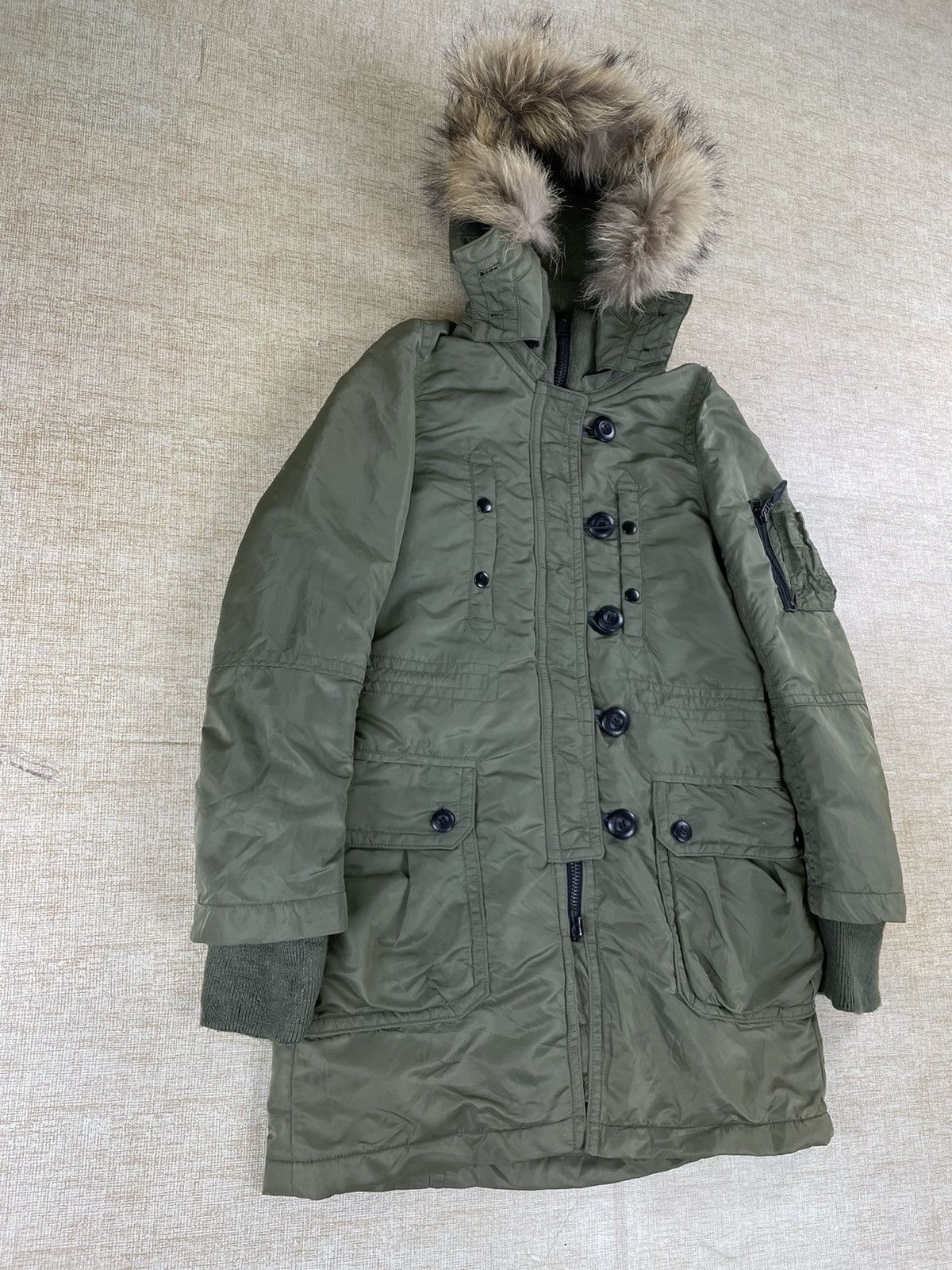 MOUSSY MOSSY Japan Multipocket Fur Hoodie Parka Jacket Size US S / EU 44-46 / 1 - 2 Thumbnail