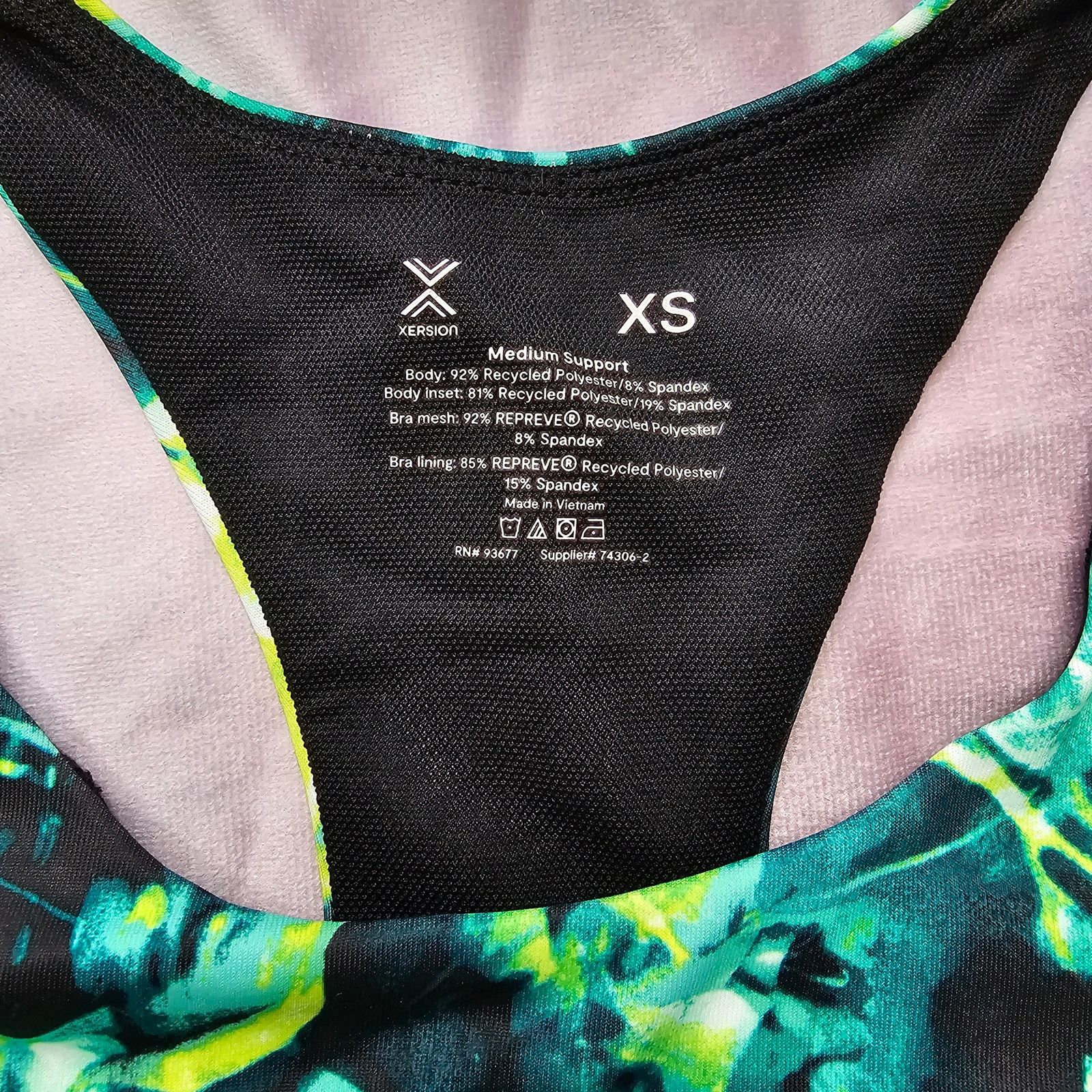 Other Xersion Green Racerback Medium Support Padded Sports Bra XS Size ONE SIZE - 3 Thumbnail