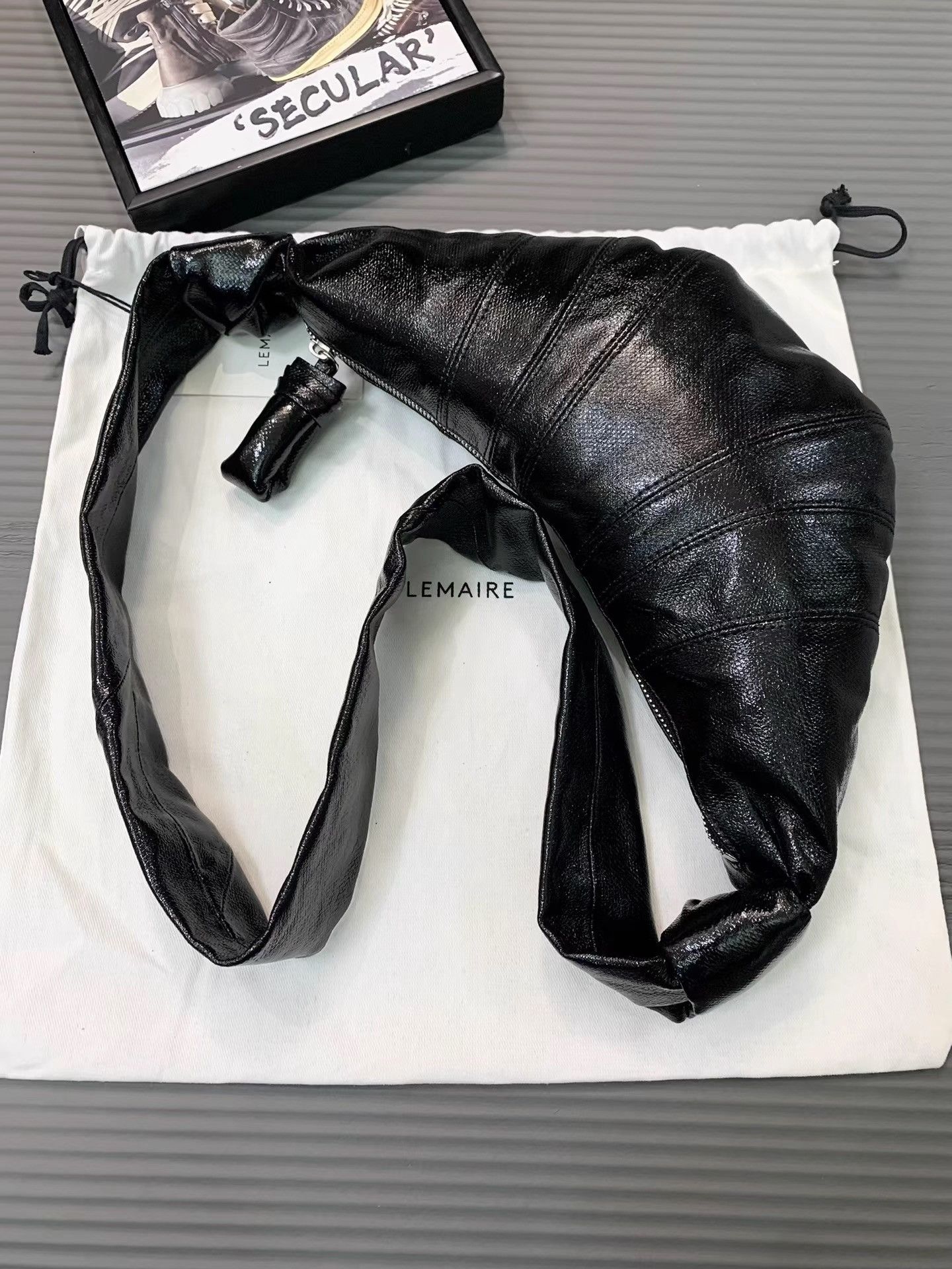Lemaire Lemaire Black Coated Small Croissant Bag K34 Size ONE SIZE - 3 Thumbnail