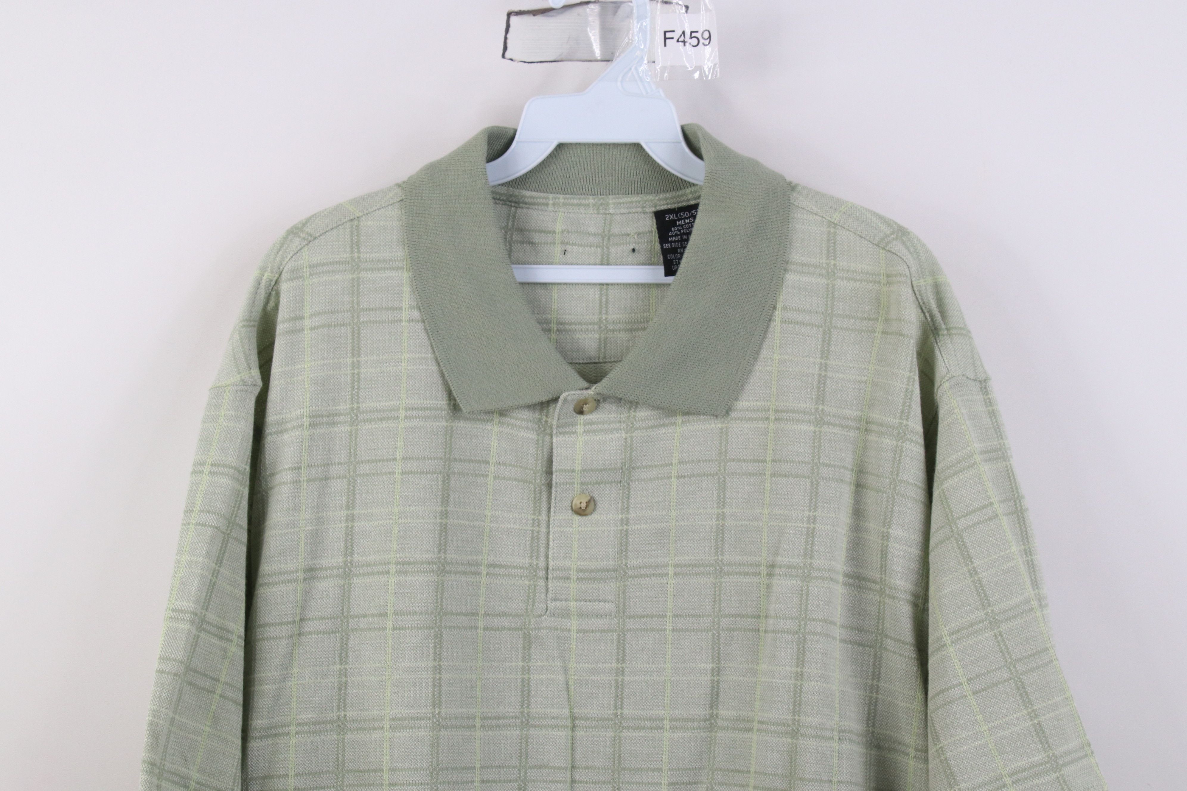 Vintage Vintage 90s Y2K Streetwear Plaid Knit Golf Polo Shirt Green Size US XXL / EU 58 / 5 - 2 Thumbnail