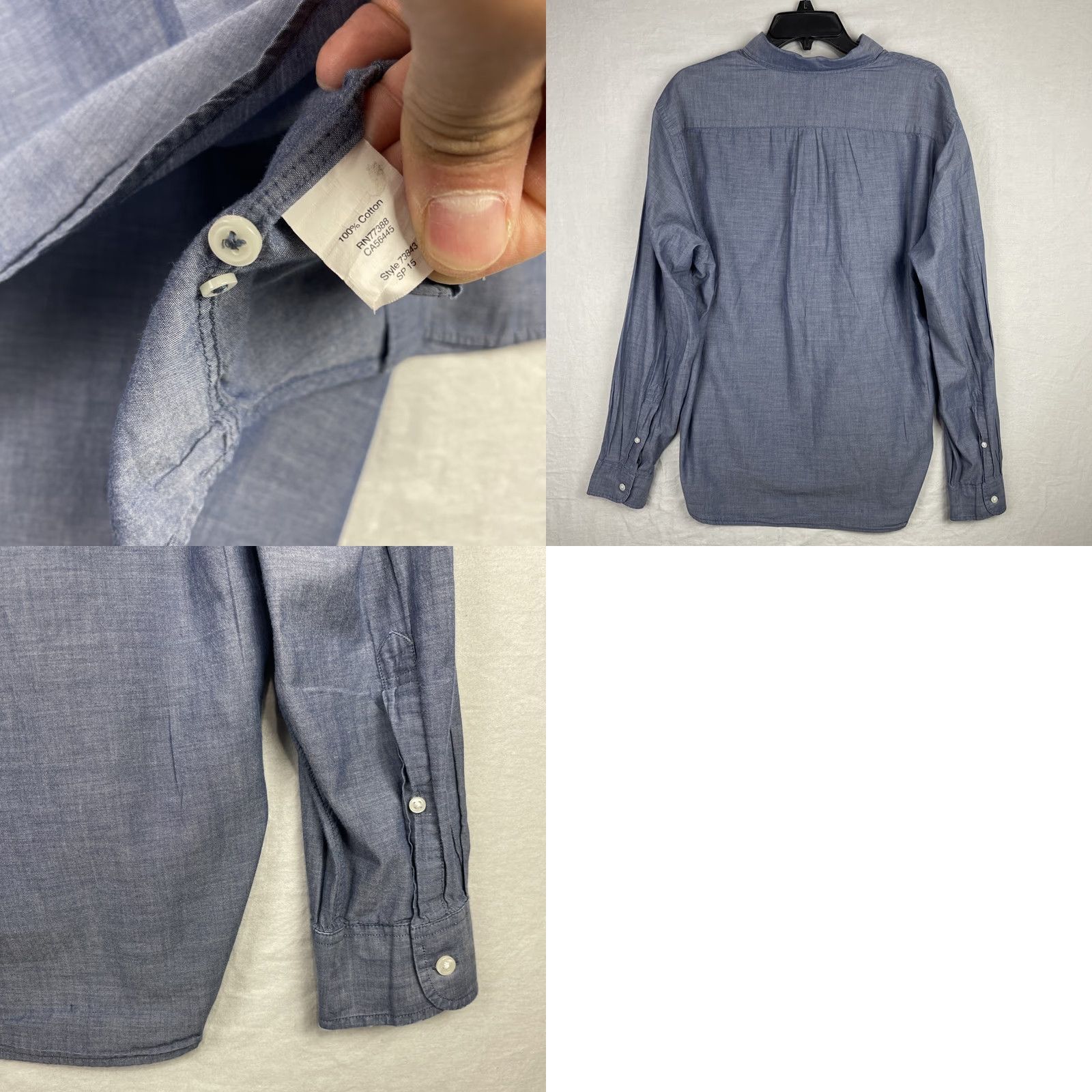 J.Crew J.CREW Shirt XL Blue Chambray Lightweight Button-Up Pocket Mens Size US XXL / EU 58 / 5 - 8 Thumbnail