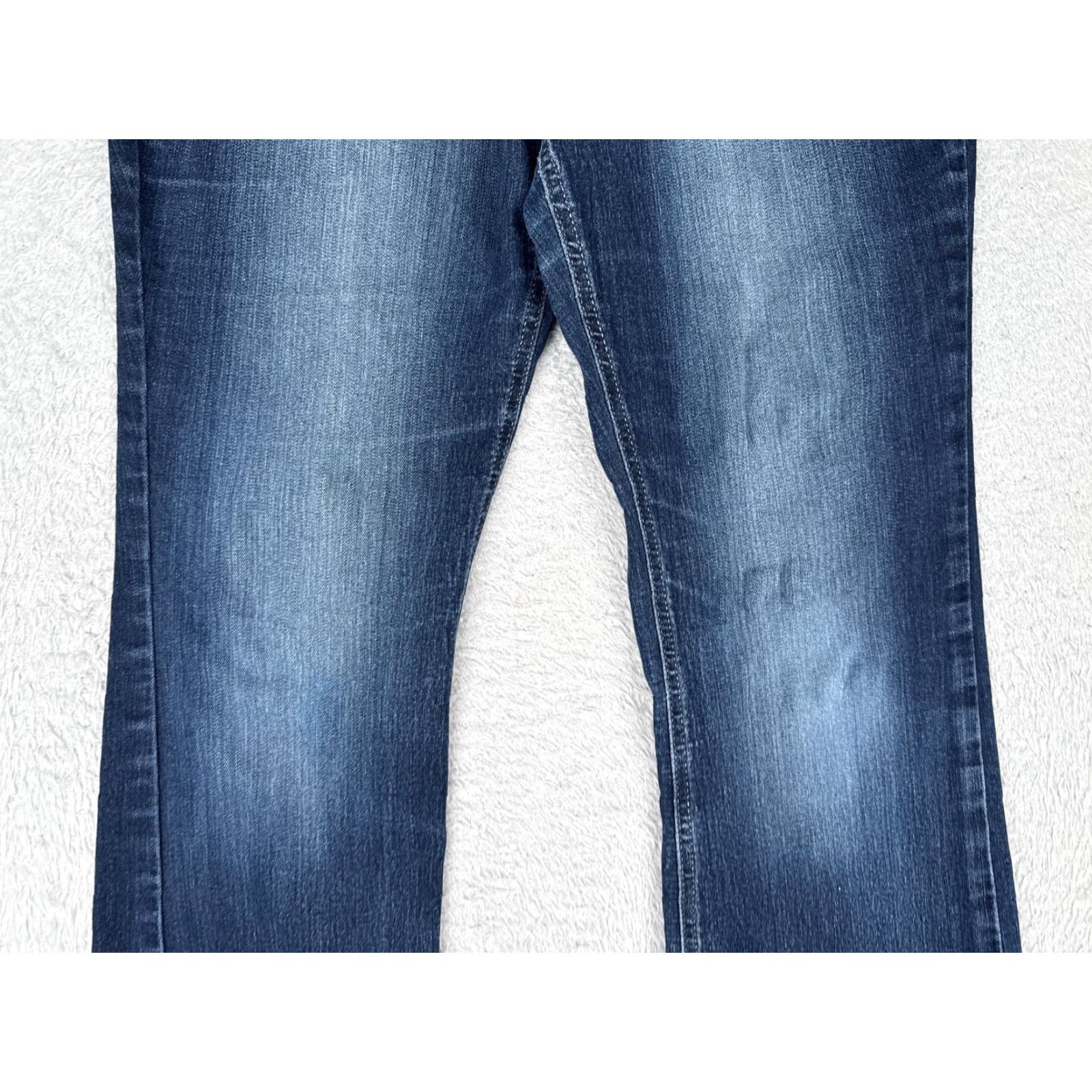 Lee Lee Riders Jeans Womens 6P Blue Dark Wash Midrise Bootcut Stretch Denim Petite Size 28" / US 6 / IT 42 - 3 Thumbnail