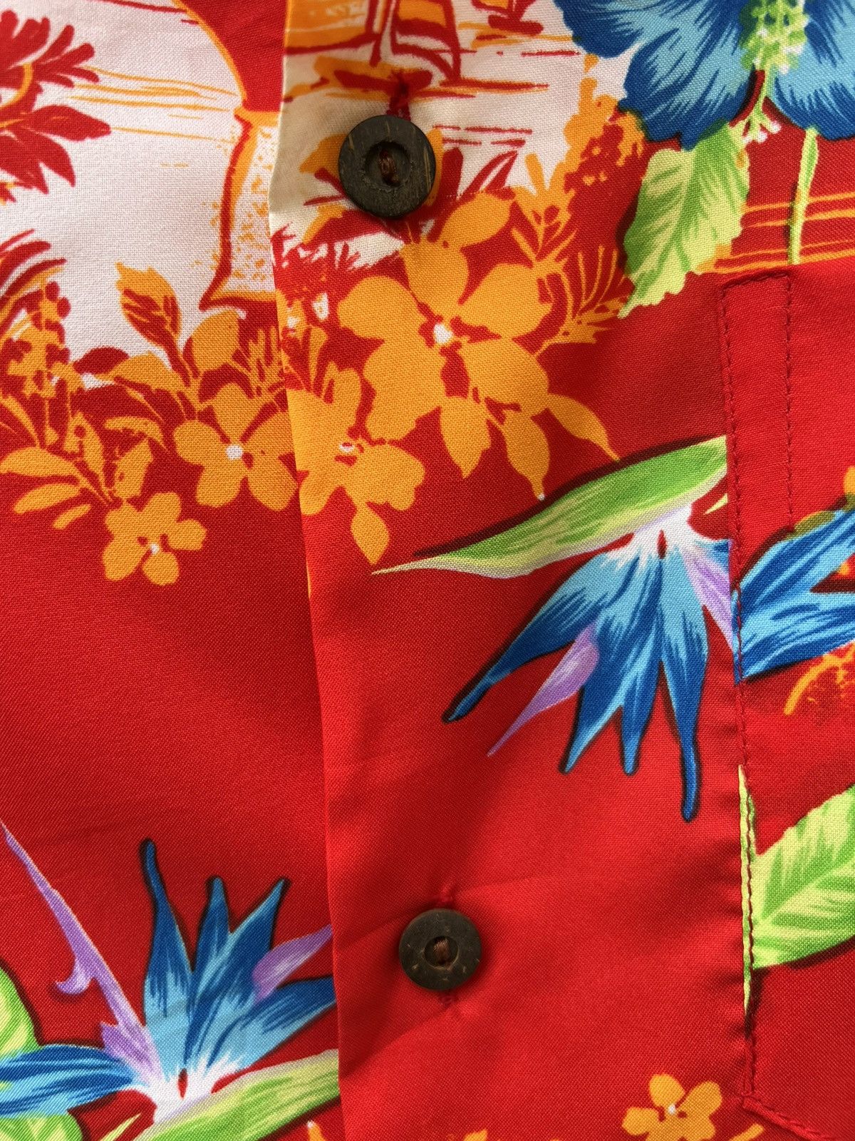 Vintage Vintage 70s Made in Hawaii Hibiscus Red Hawaiian Shirt Size US S / EU 44-46 / 1 - 8 Thumbnail