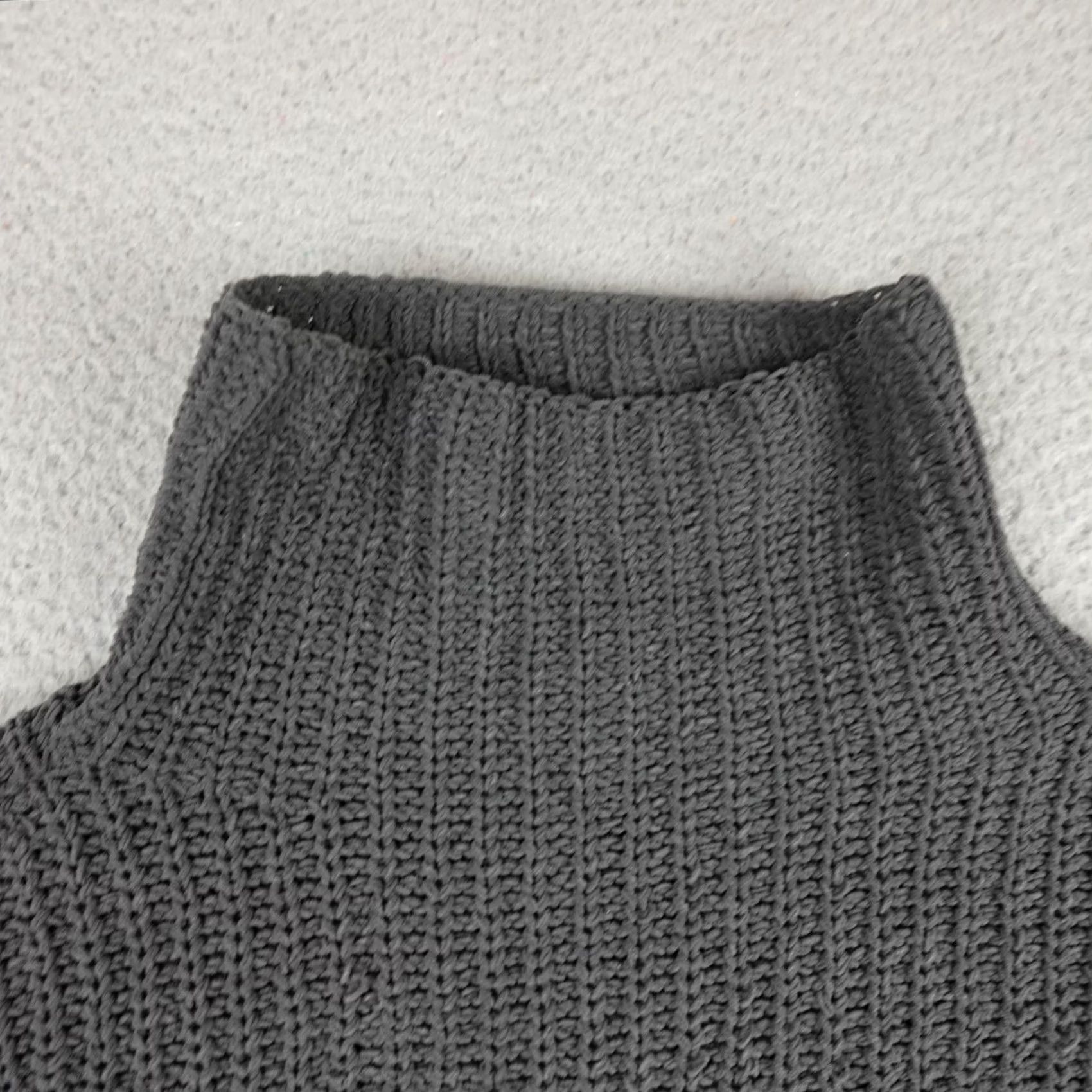 Vintage Aerie Sweater Womens Medium Gray Chunky Knit High Neck Oversized Relaxed Size M / US 6-8 / IT 42-44 - 5 Thumbnail