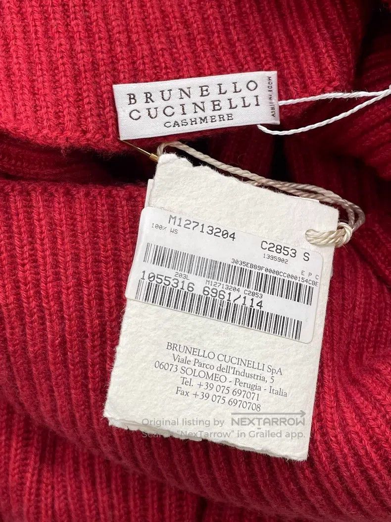 Brunello Cucinelli Brunello Cucinelli Red Cashmere Wool Long Sleeve Top Size S / US 4 / IT 40 - 7 Thumbnail
