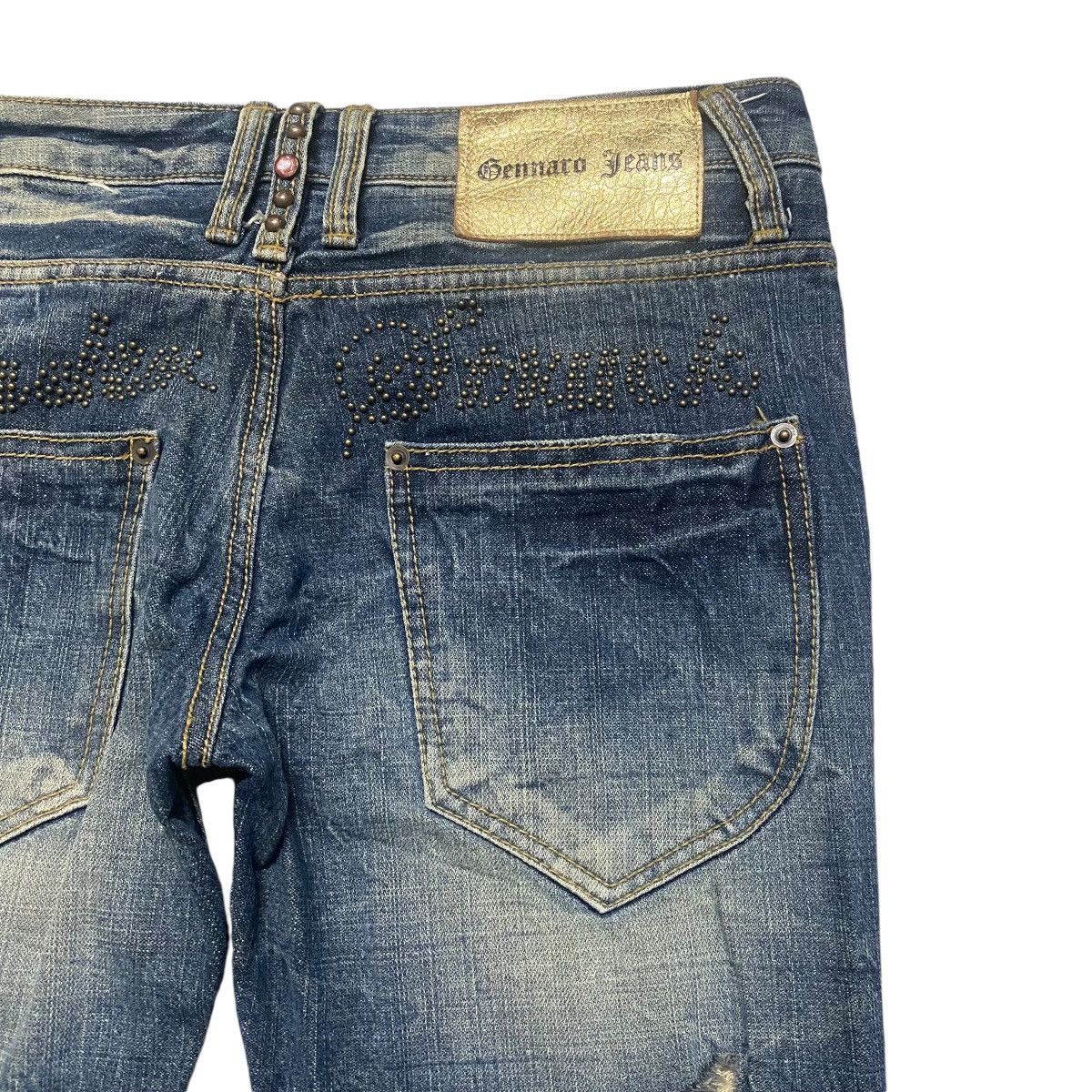 Le Grande Bleu (L.G.B.) Gennaro Denim Studded Distressed Skinny Jeans Size US 30 / EU 46 - 12 Thumbnail