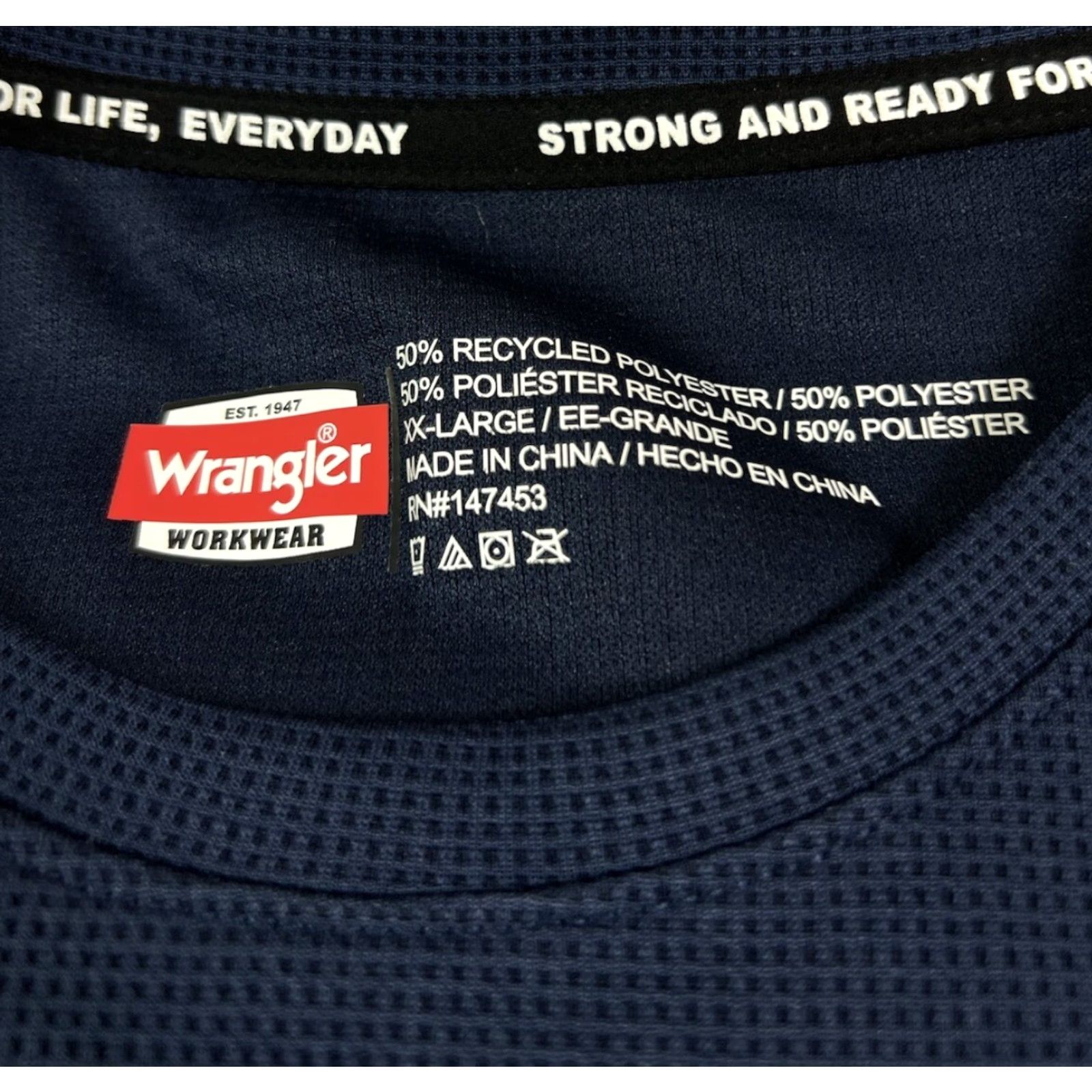 Wrangler VINTAGE Wrangler Work Wear Mens Shirt Long Sleeve 2XL Blue Zipper Pockets Outdoor Workwear Regular Size US XXL / EU 58 / 5 - 4 Thumbnail