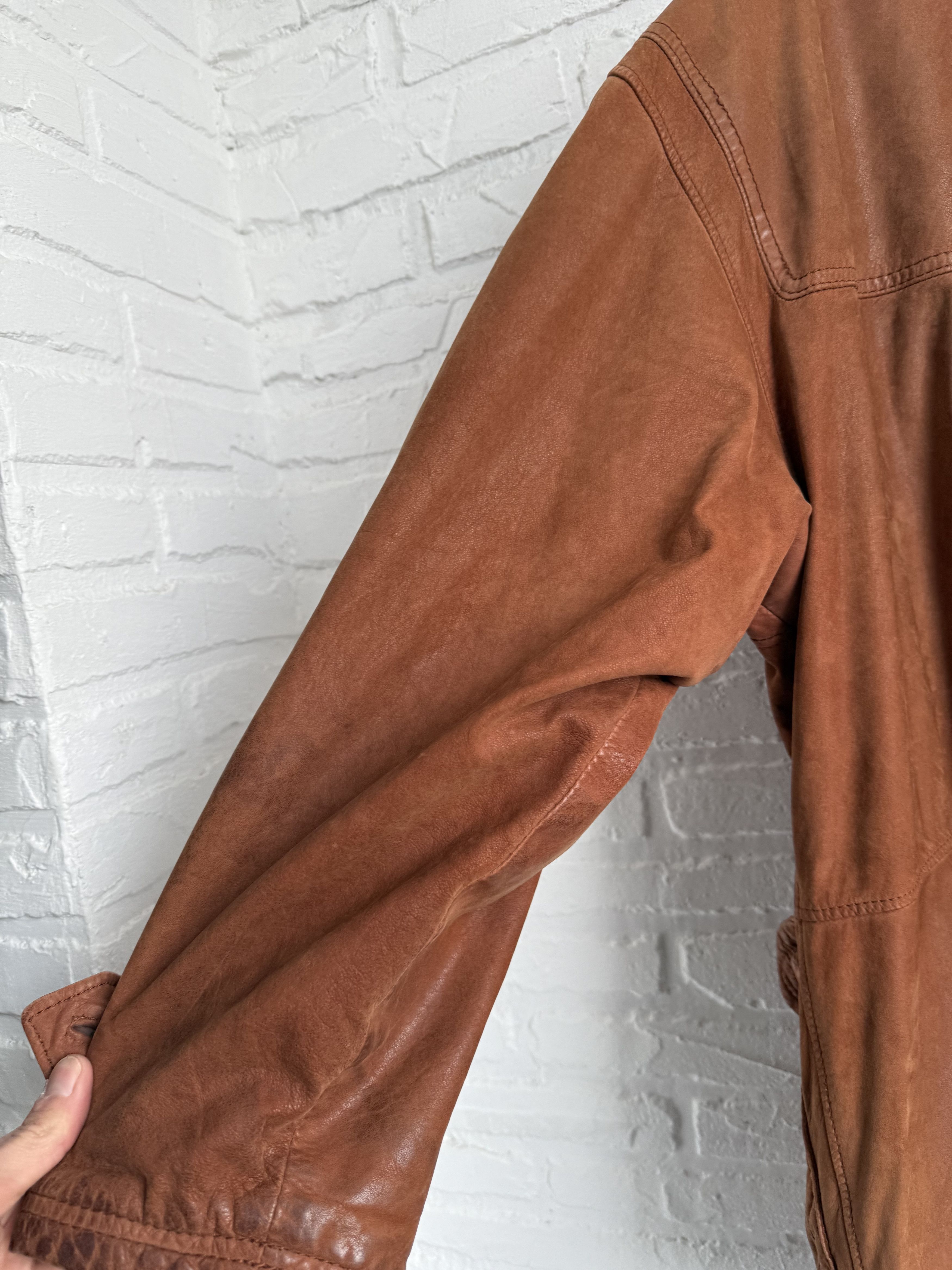 Hugo Boss Vintage 90s Hugo Boss Leather duffle coat toggle jacket Size US L / EU 52-54 / 3 - 18 Thumbnail
