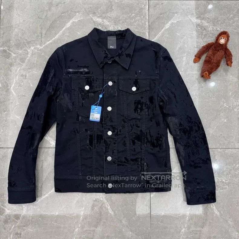 Dior Dior Black distressed paint splatter denim jacket Size US S / EU 44-46 / 1 - 1 Thumbnail