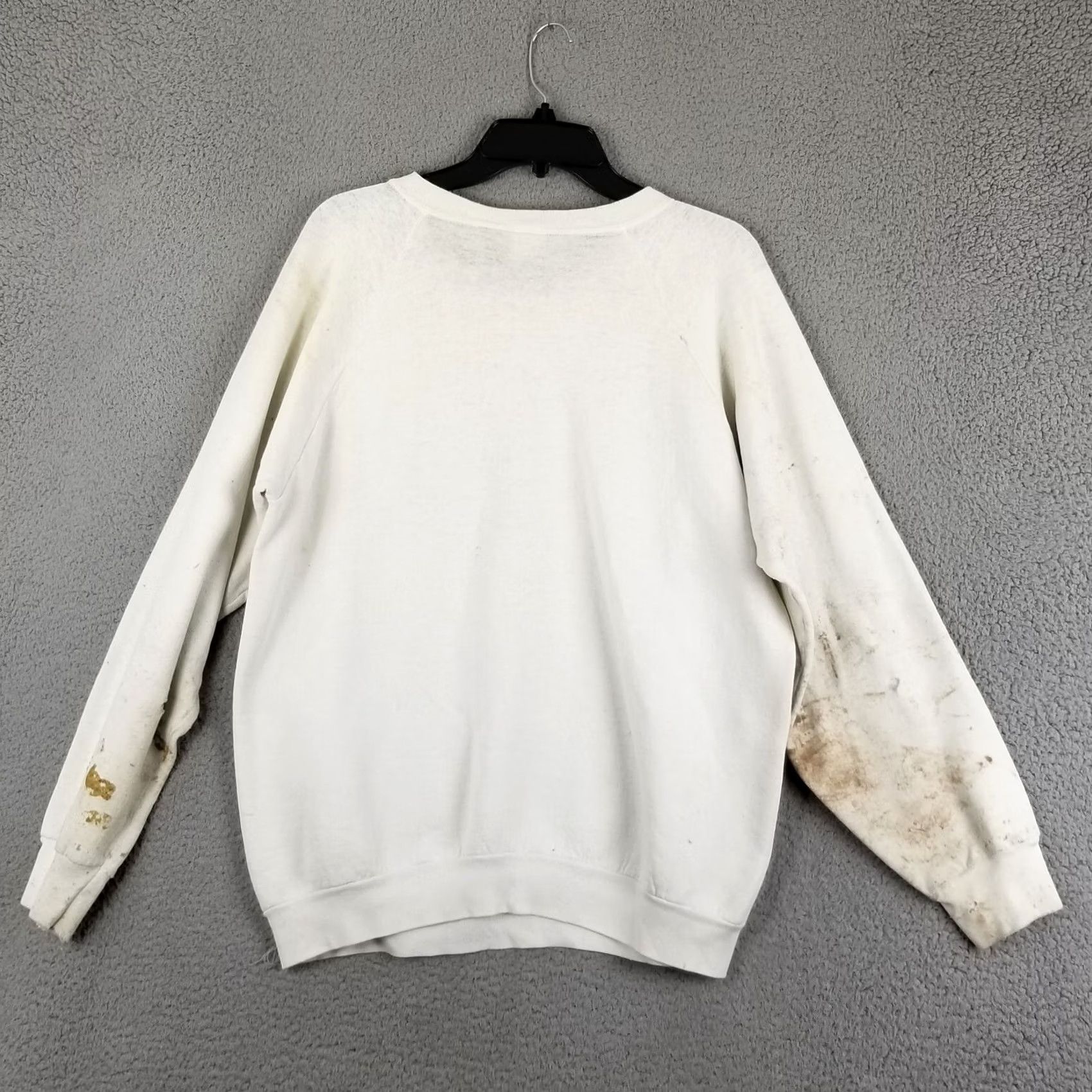 Thrasher VINTAGE Wisconsin Sweatshirt XL Mens Grunge Trashed Crewneck Pullover White Snowboard Style Size US XL / EU 56 / 4 - 2 Thumbnail