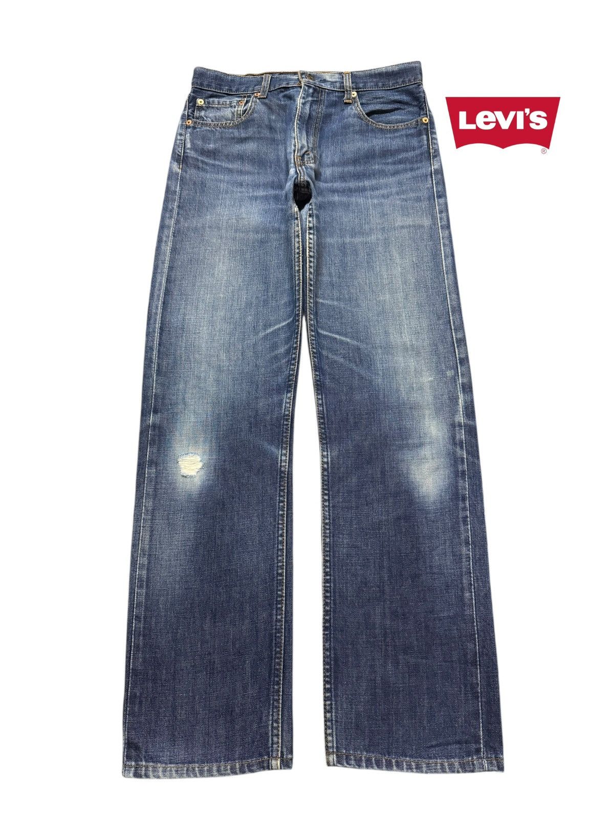 Levi's Vintage 90s Levis 505 Blue Faded Wash Distress Straight Leg Size US 30 / EU 46 - 1 Thumbnail