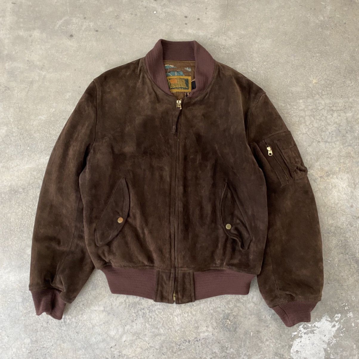 Karl Helmut × Vintage VTG Karl Helmut Cowhide Hand Painted Leather Bomber Jacket Size US M / EU 48-50 / 2 - 7 Thumbnail