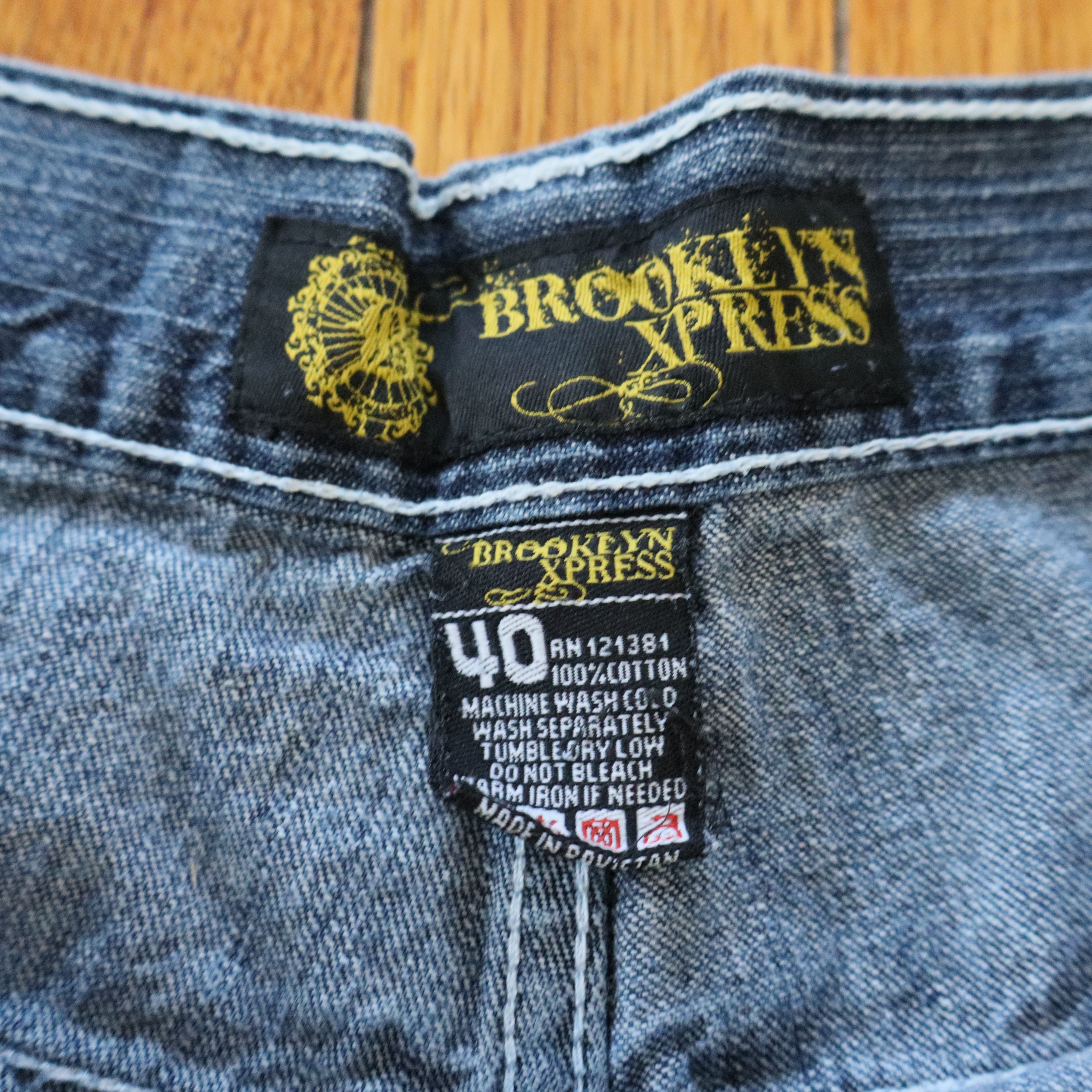 Ecko Unltd. × JNCO × Southpole Vintage 90s Baggy Skater Super Long Denim Shorts Jorts 39 40 Size US 40 / EU 56 - 6 Thumbnail
