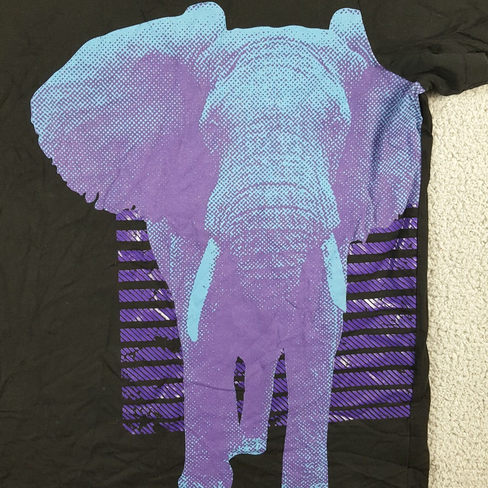 Puma VINTAGE PUMA T-Shirt Men's XL Black Neon Elephant Nature Animals Y2K 90s Jungle Retro Size US XL / EU 56 / 4 - 3 Thumbnail