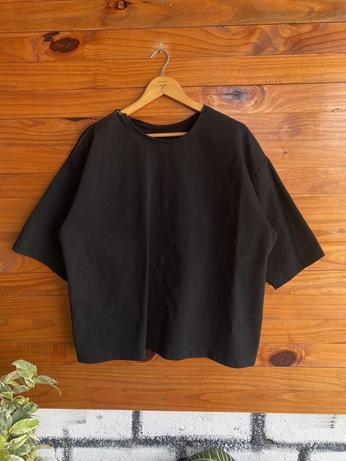 Japanese Brand RITO Japanese Minimalist Black Oversized BoxyTop Corset Back Size US S / EU 44-46 / 1 - 3 Thumbnail