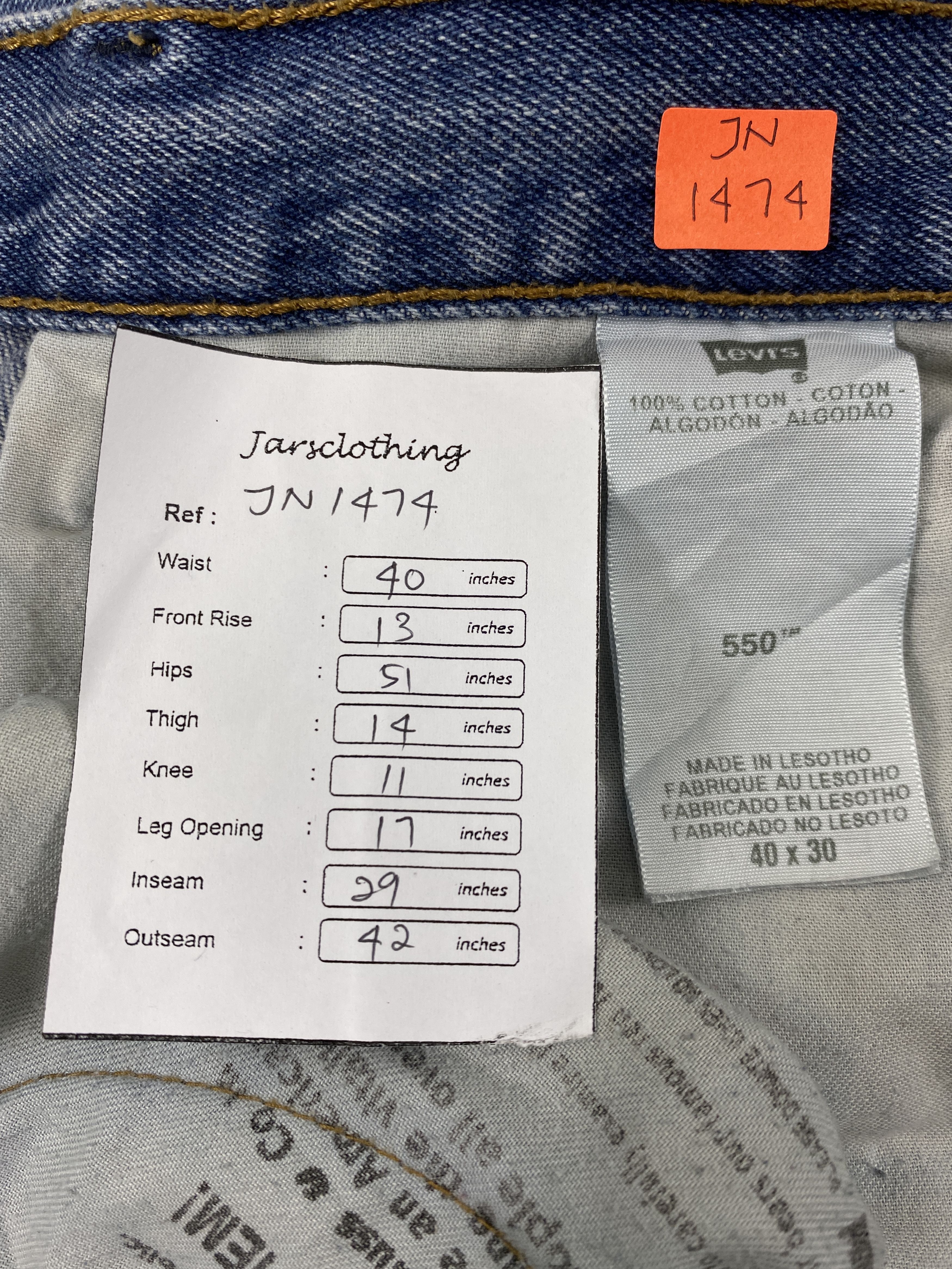 Levi's Blue Vintage Levi's 550 Jeans 40x29 Denim -JN1474 Size US 40 / EU 56 - 8 Thumbnail