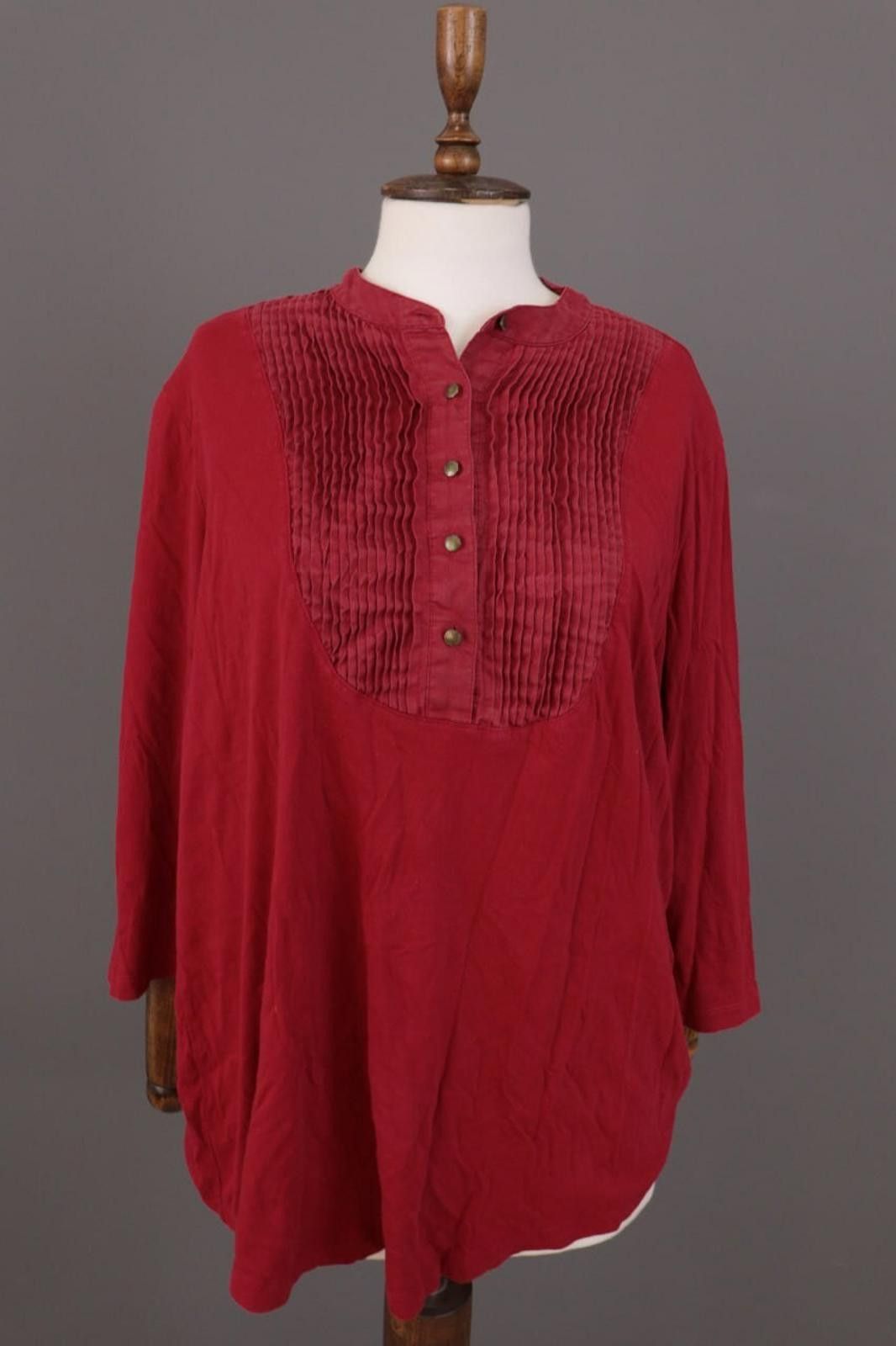 Lauren Ralph Lauren Lauren Ralph Lauren Red Henley Relaxed Shirt Size XXL Size XXL / US 16-18 / IT 52-54 - 1 Thumbnail