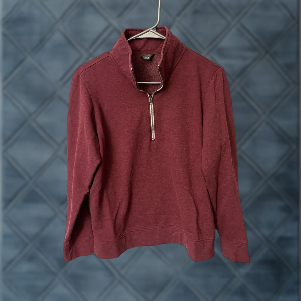 Eddie Bauer Eddie Bauer Sweater 1/4 Zip Pullover Fleece Size Medium Maroon Red Size M / US 6-8 / IT 42-44 - 1 Thumbnail
