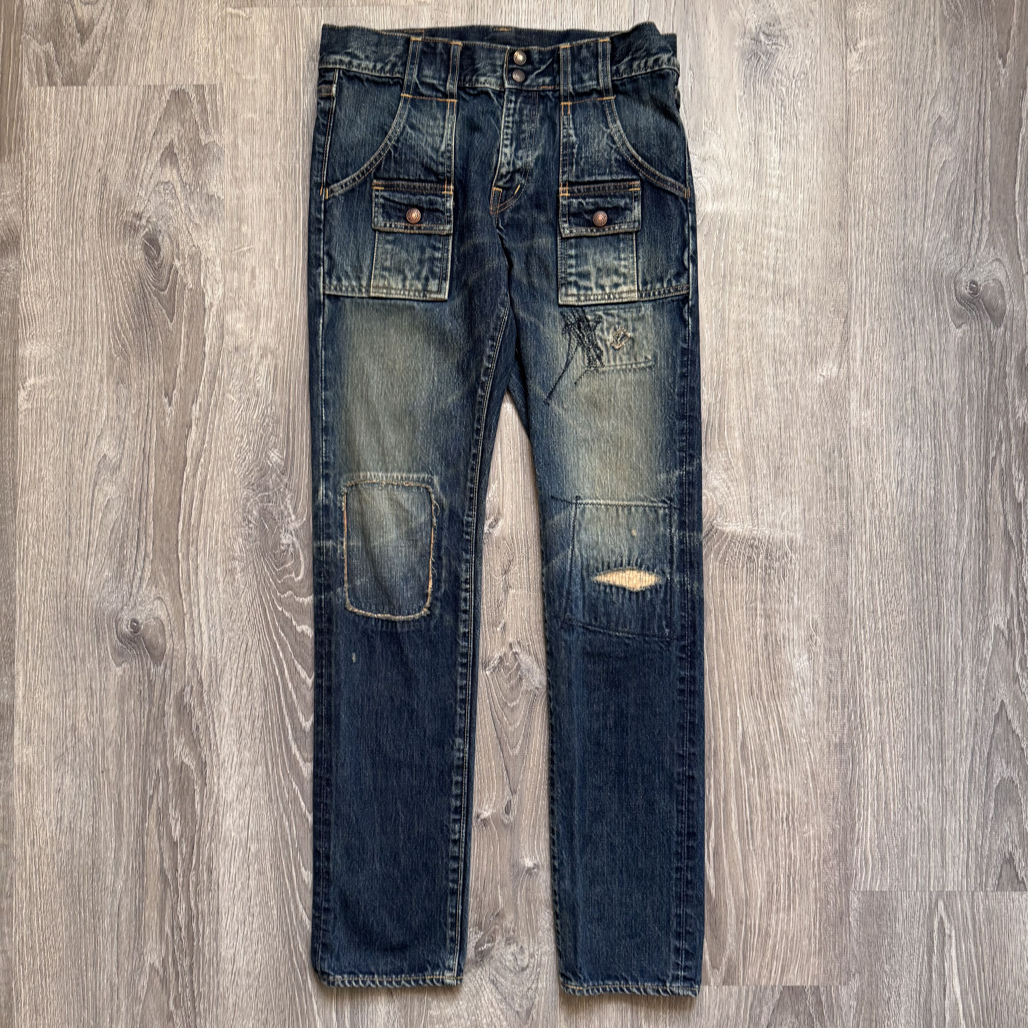 Kapital Kountry Kapital Kountry Patchwork Denim Skinny Jeans Size US 29 - 5 Thumbnail