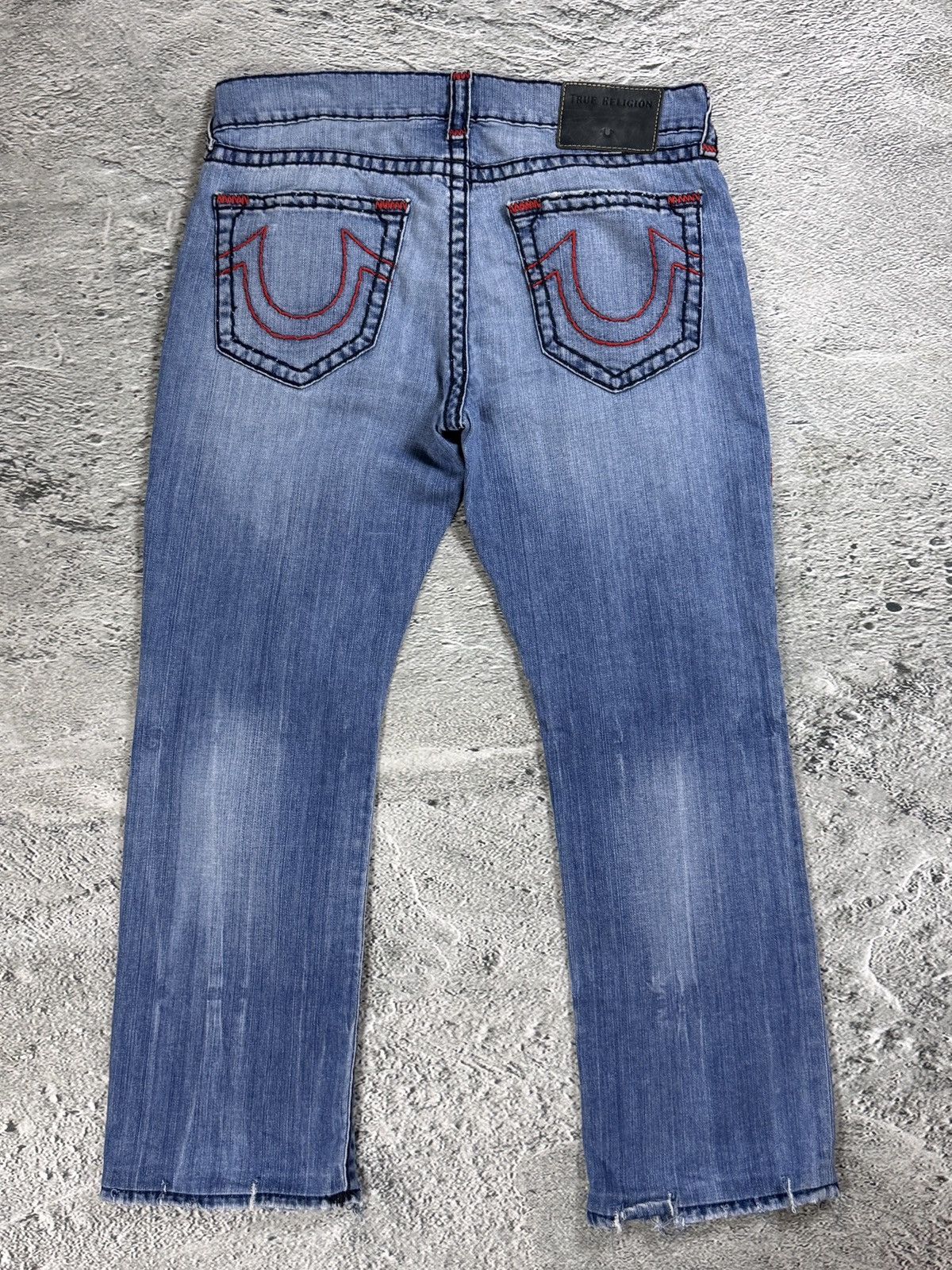 True Religion True Religion blue jeans red thick stitching Y2K studded Size US 34 / EU 50 - 1 Thumbnail