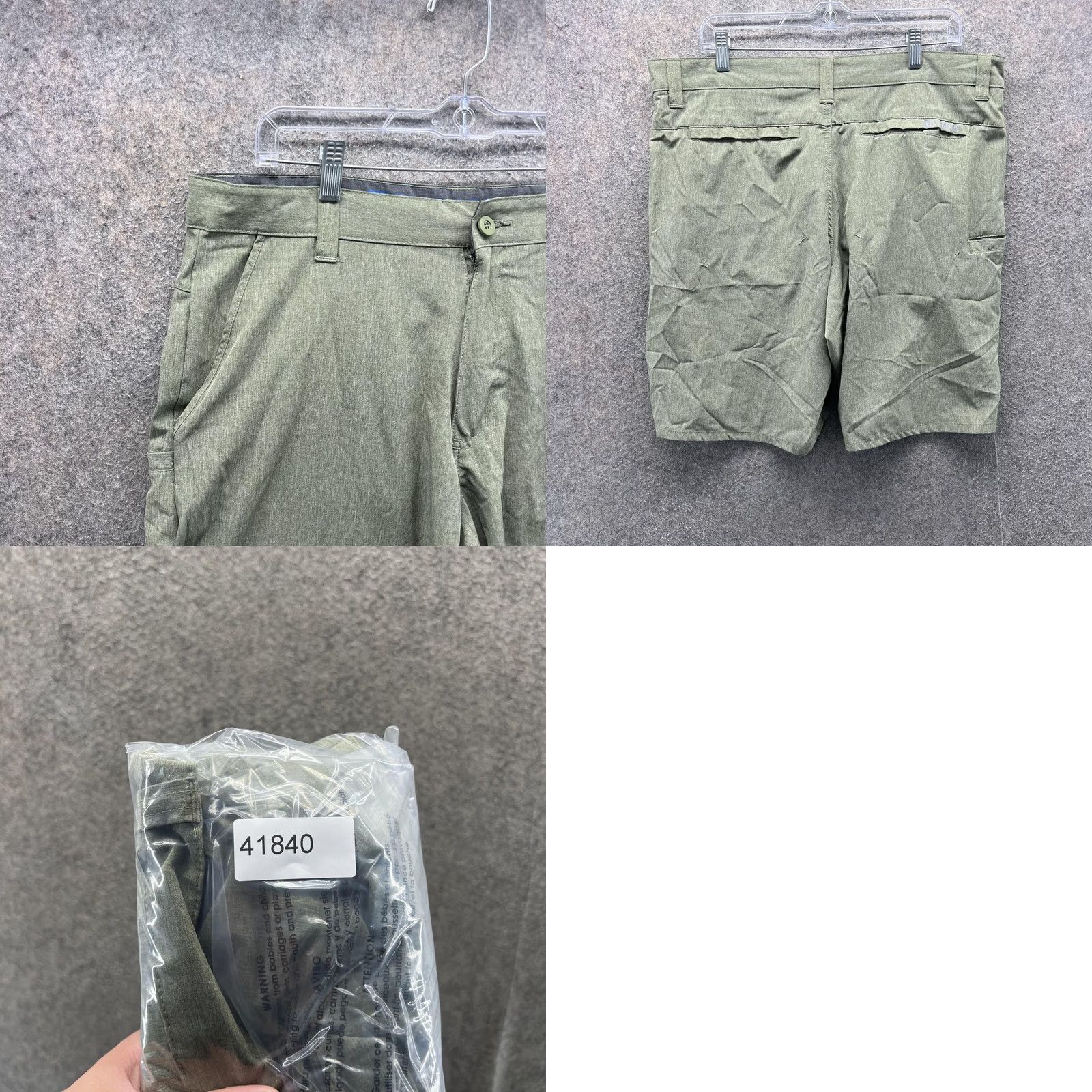 Vintage Reel Legends Shorts Mens 38 Green Microfiber Chino Stretch 9 Inseam Casual Size US 38 / EU 54 - 8 Thumbnail