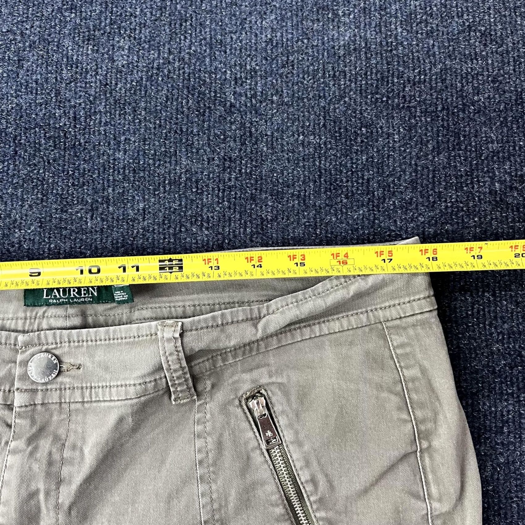 Ralph Lauren Lauren Ralph Lauren Pants Womens 14 Beige Cargo Twill Ankle Zip Tapered Stretch Size 36" / US 14 / IT 50 - 6 Thumbnail