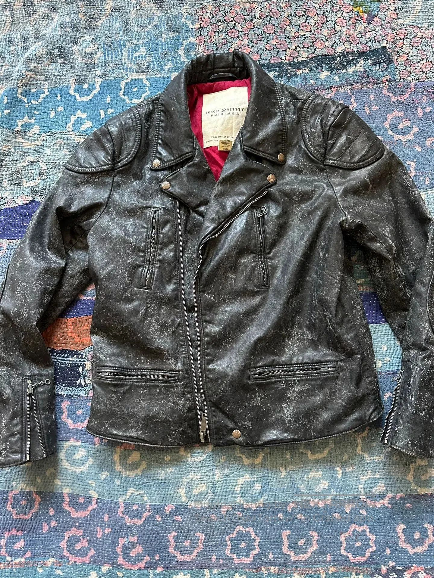 RRL Ralph Lauren distressed denim printed tiger jacket. Size US L / EU 52-54 / 3 - 1 Thumbnail