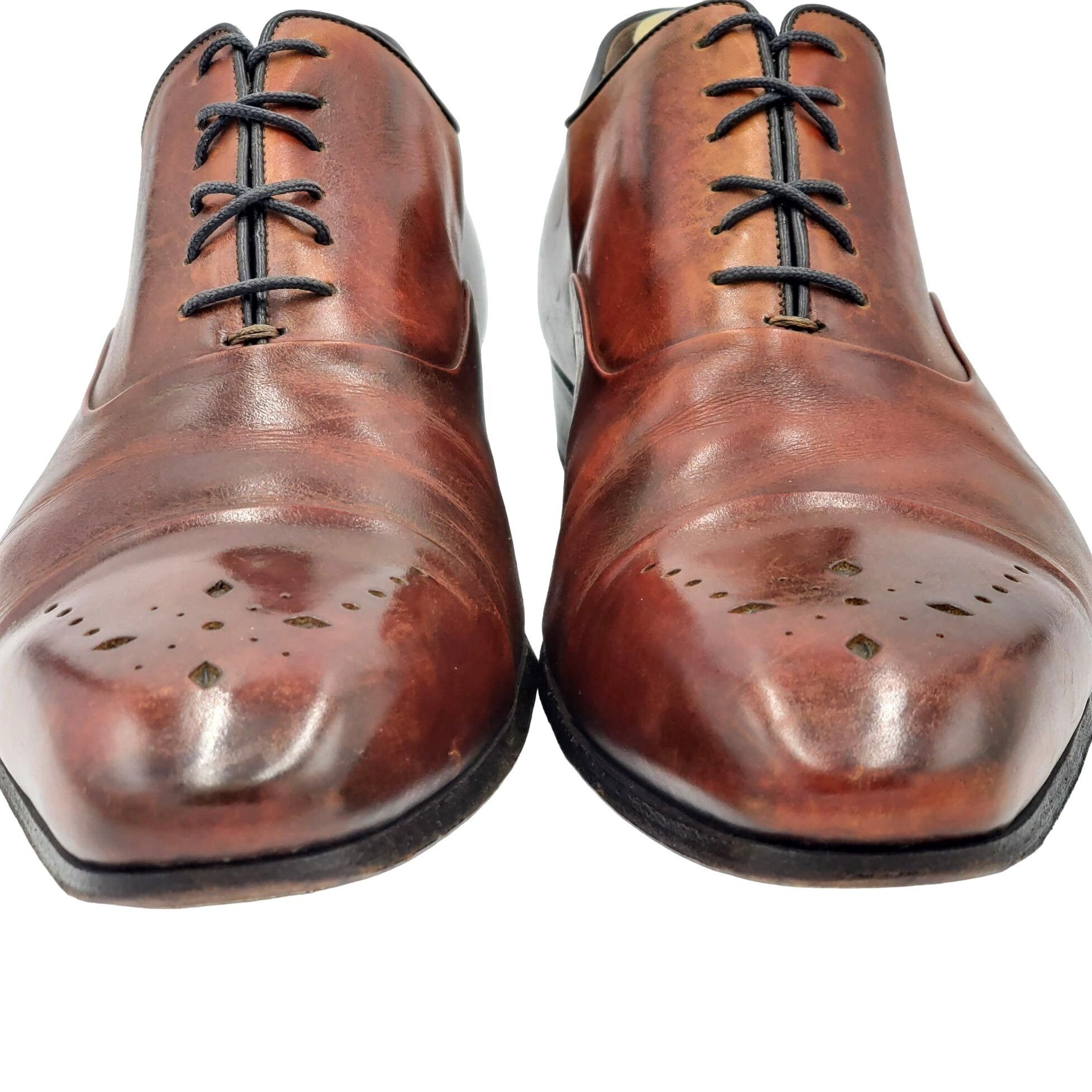 Barneys New York Calzoleria Harris Italy Dress Shoe Men 10.5 Brown Leather Size US 10.5 / EU 43-44 - 10 Thumbnail