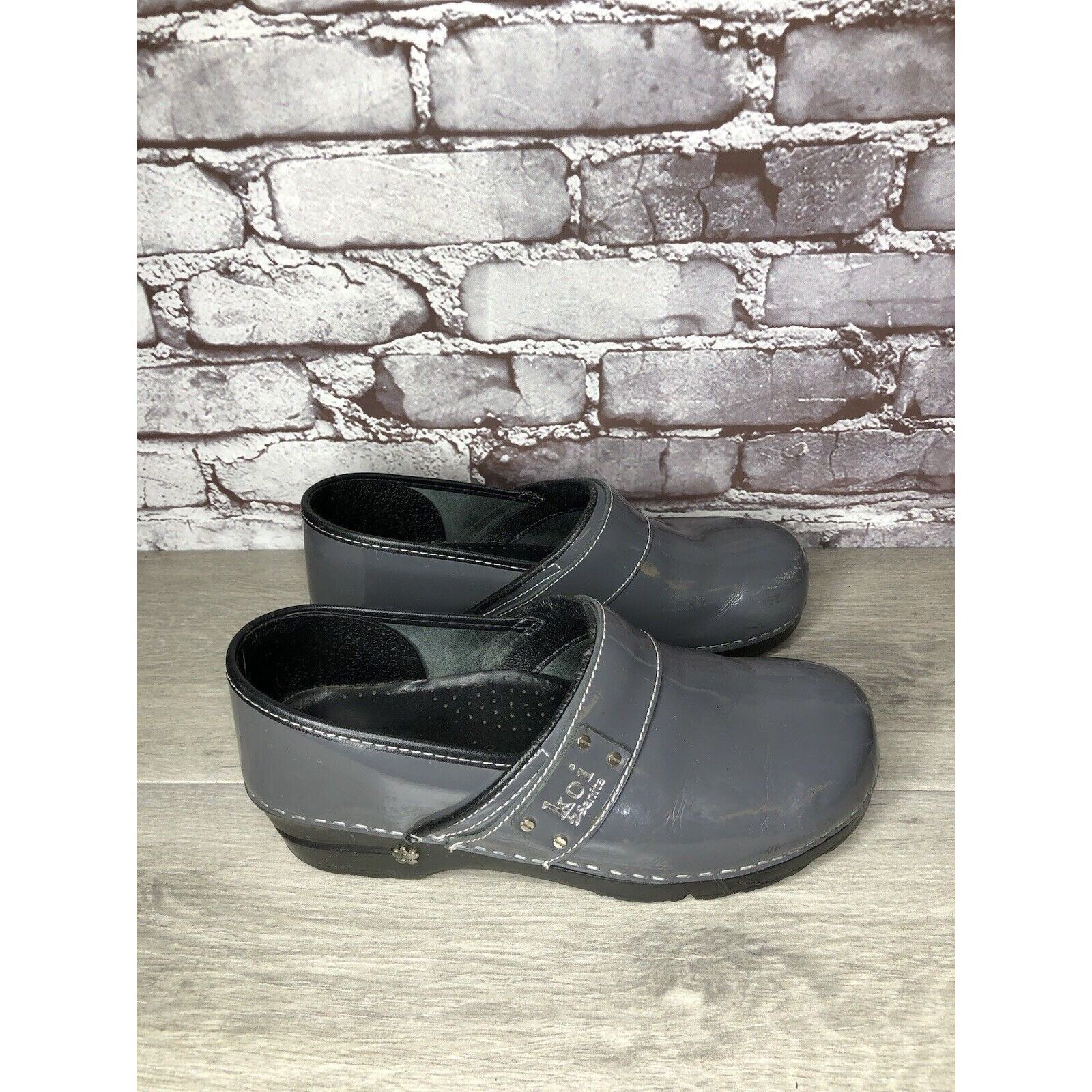Other KOI by SANITA STEEL GRAY PATENT LEATHER CLOGS SHOES Women Sz Size US 9.5 / IT 39.5 - 18 Thumbnail