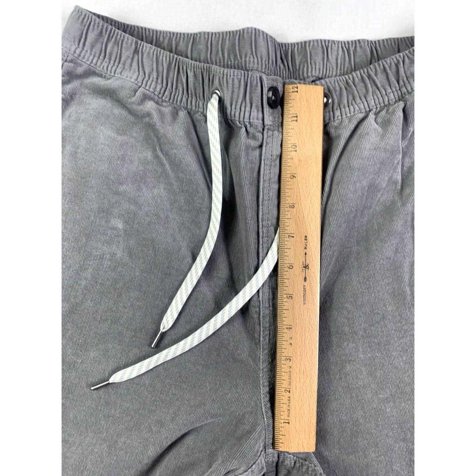 Vuori Vuori Pants Corduroy Gray Mens Large Elastic Drawstring V440 Stretch Size US 33 - 6 Thumbnail