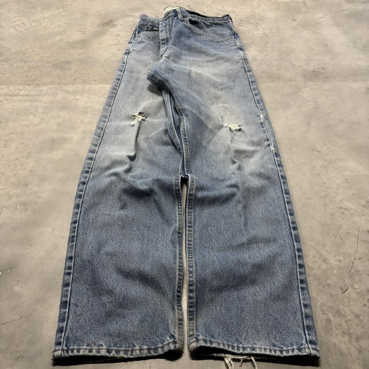 Japanese Brand × Vintage Crazy Vintage Y2K/2000s Grunge Medium Wash Distressed Denim Jeans! Size US 36 / EU 52 - 3 Thumbnail