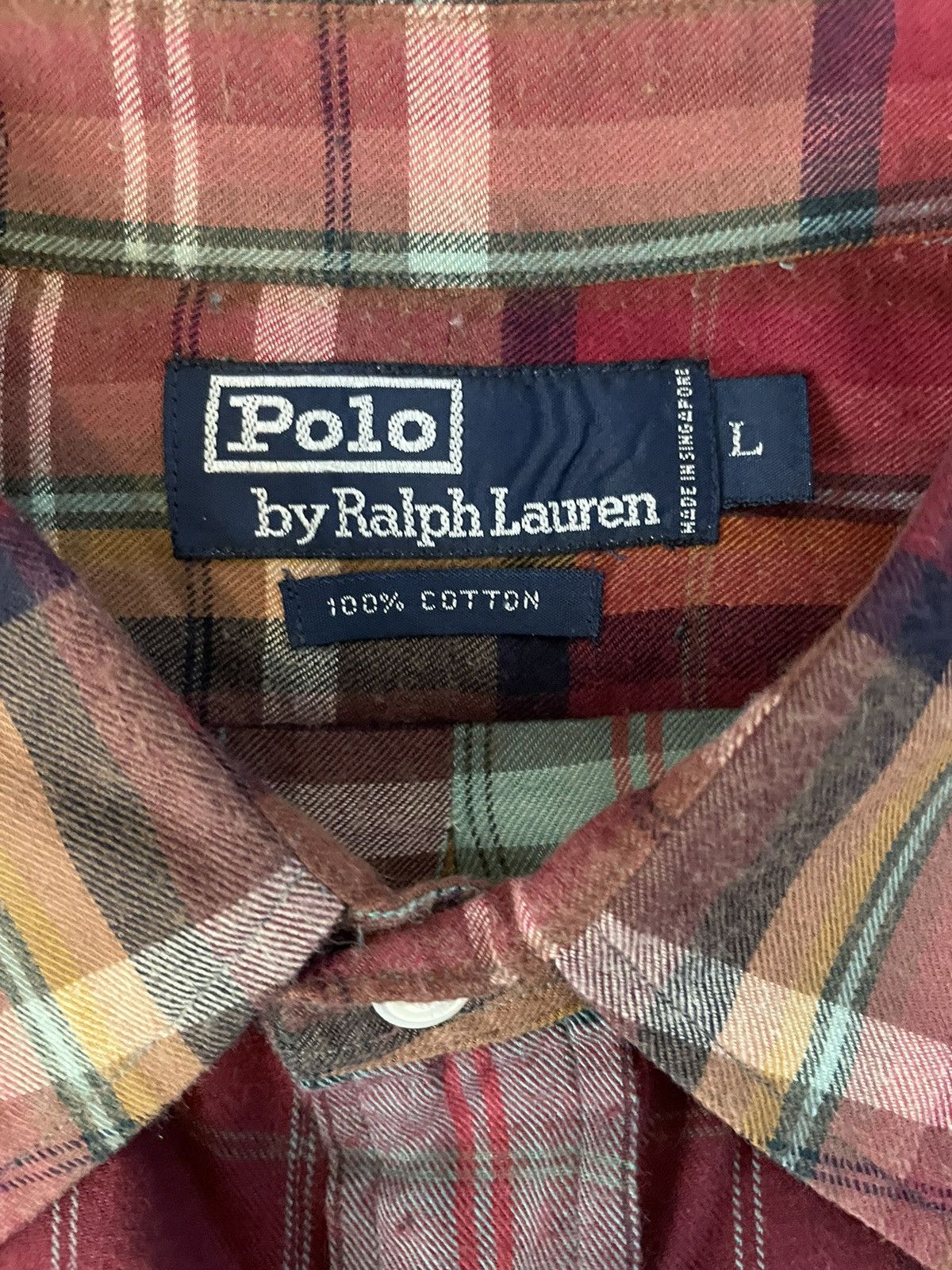 Polo Ralph Lauren × Vintage Patch Pocket Flannel Sport Shirt Size US L / EU 52-54 / 3 - 4 Thumbnail