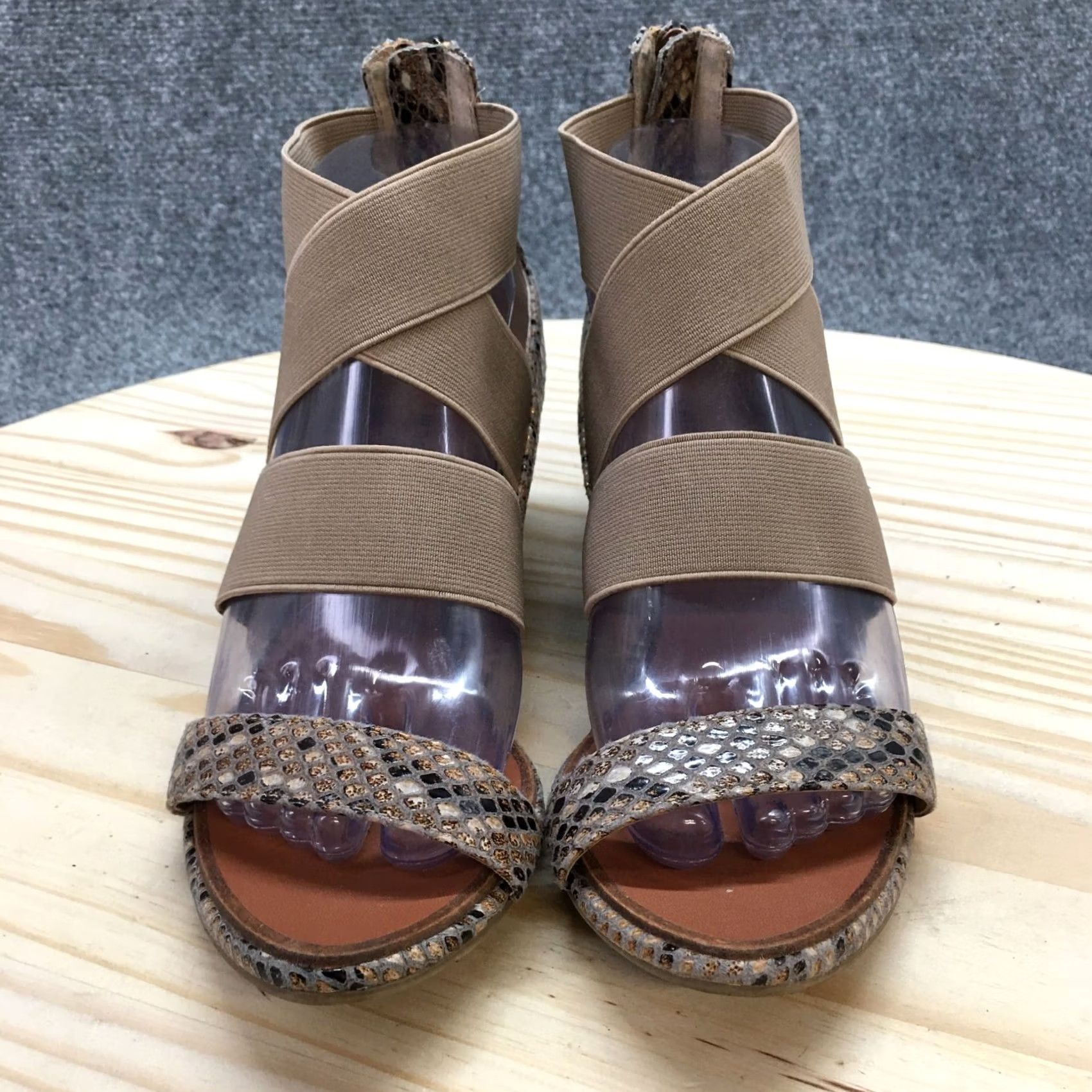 Chinese Laundry Nike Sandals Womens Strappy Brown Snakeskin Wedge Heel 7.5 M UK 5 US 7.5 EU 38 XS N/A Size US 8 / IT 38 - 5 Thumbnail