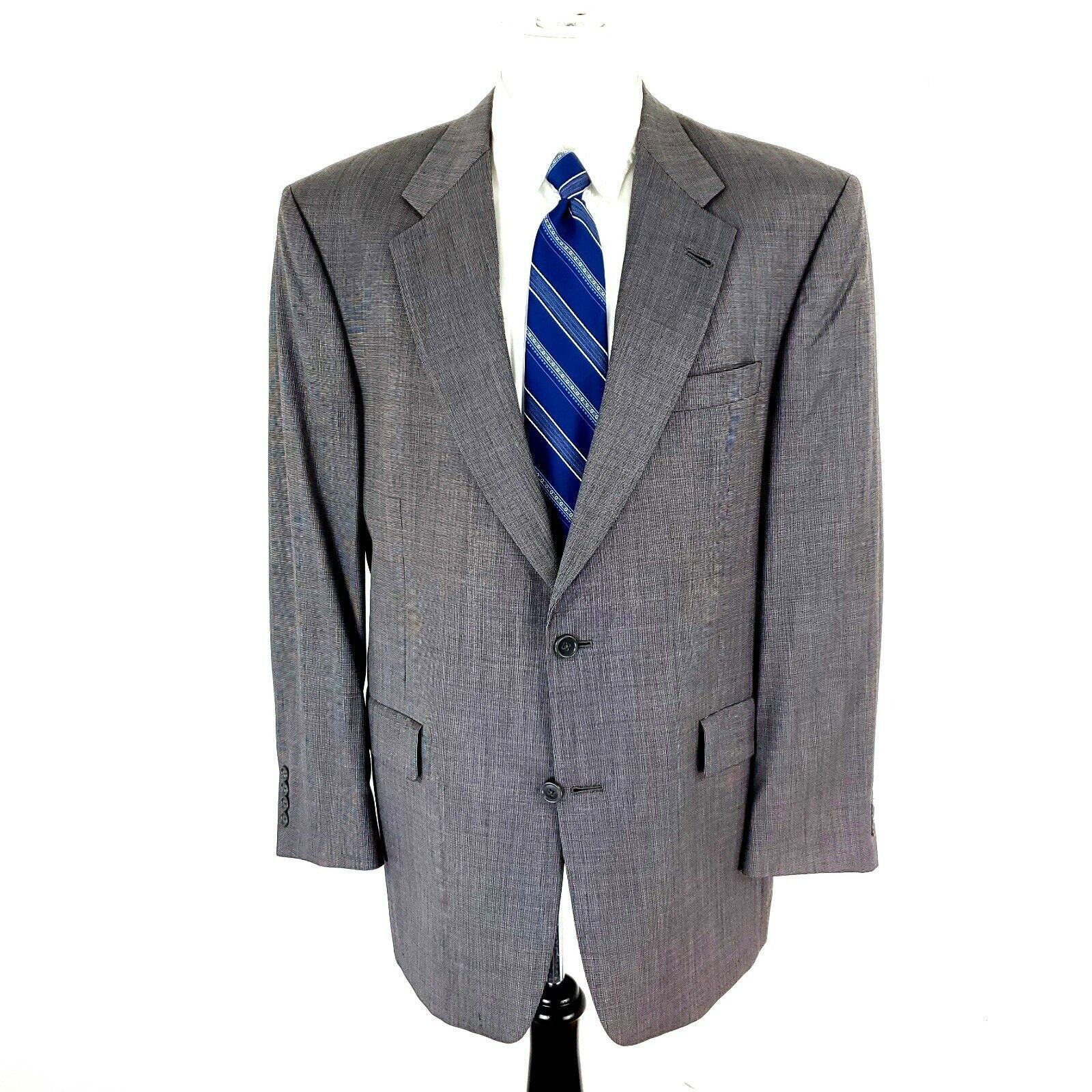Hart Schaffner Marx Hart Schaffner Marx Wool 2 Button Blazer 42R Gray Nailshead Size 42R - 1 Thumbnail