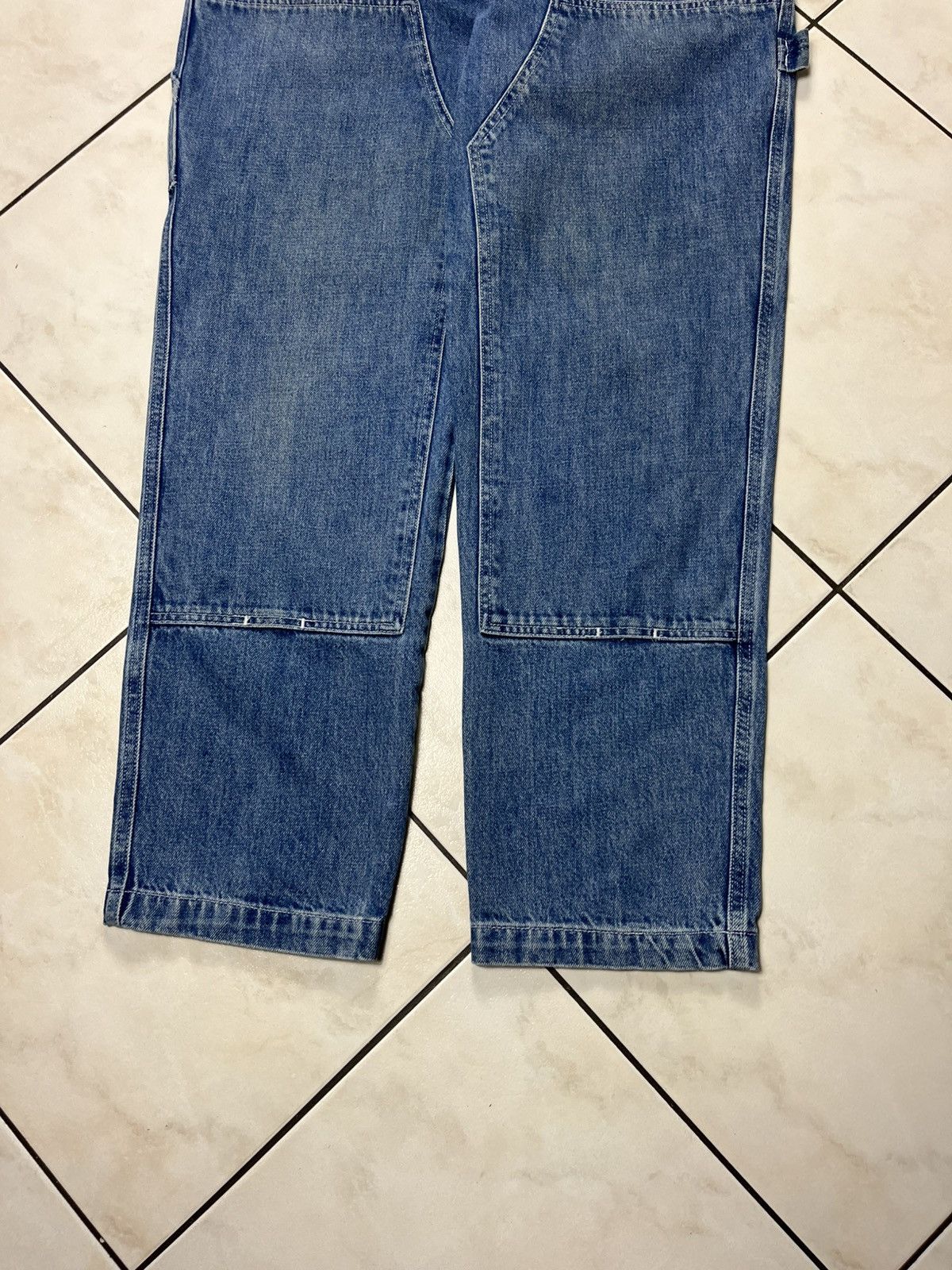 Stussy × Vintage Stussy workgear navy denim double knee baggy jeans pants 34 Size US 34 / EU 50 - 4 Thumbnail