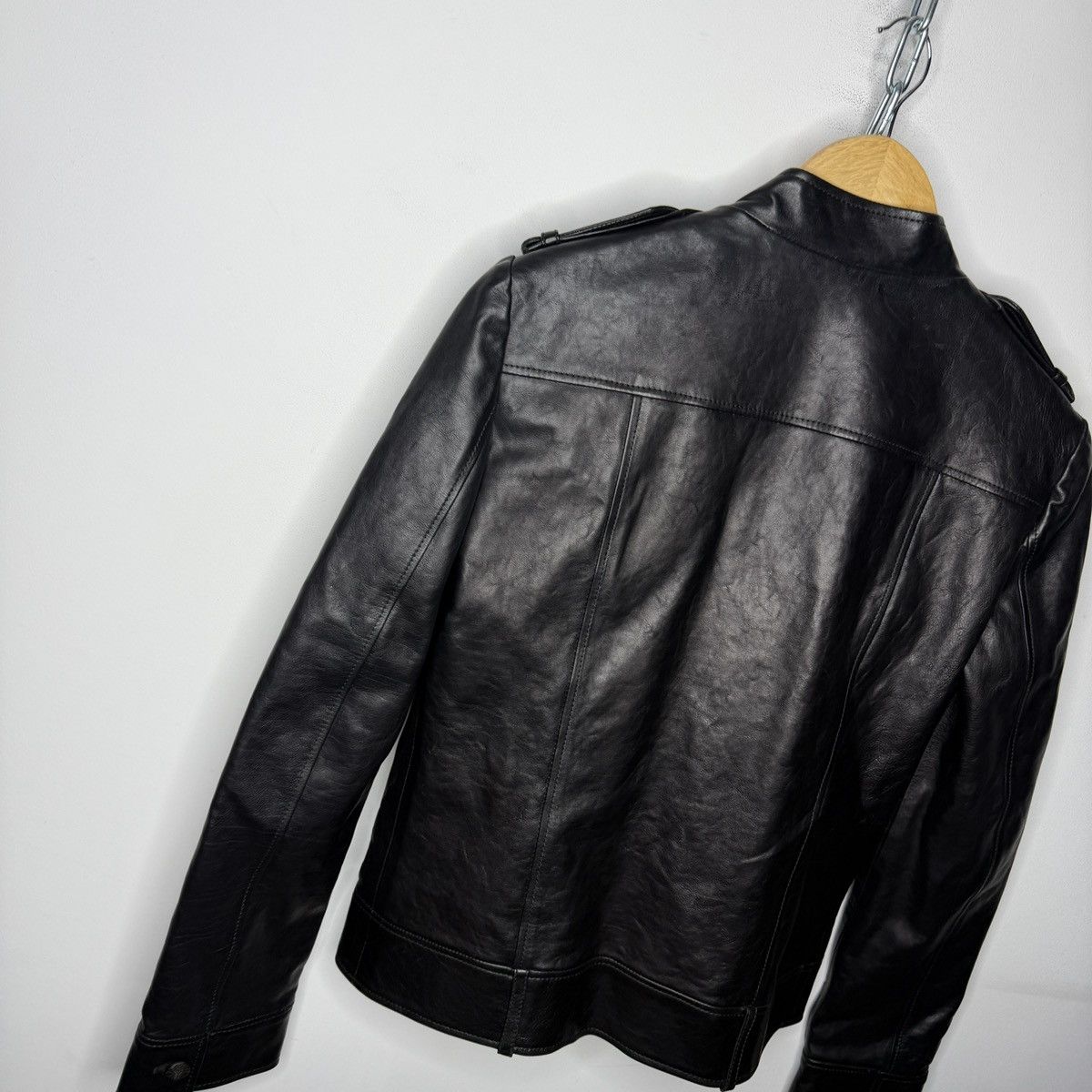 Gucci Gucci Black Leather Jacket Biker by Tom Ford Y2K Size S / US 4 / IT 40 - 10 Thumbnail