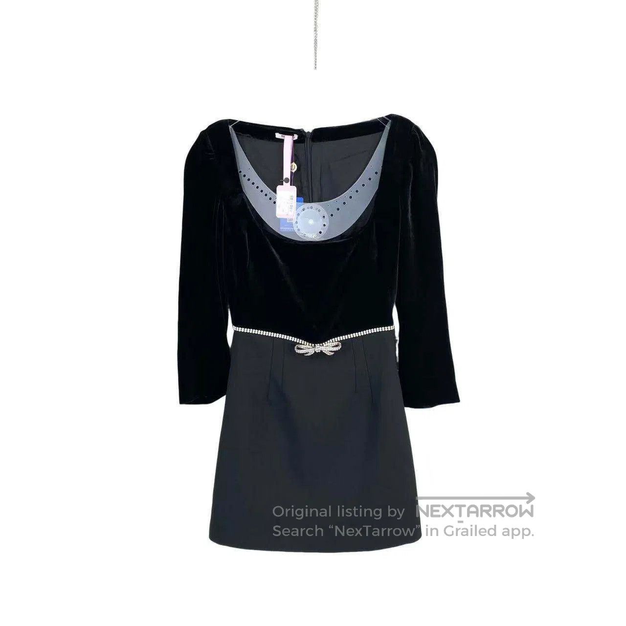 Miu Miu Miu Miu Bow rhinestone patchwork dress| Size XXS / US 00 / IT 34 - 1 Thumbnail