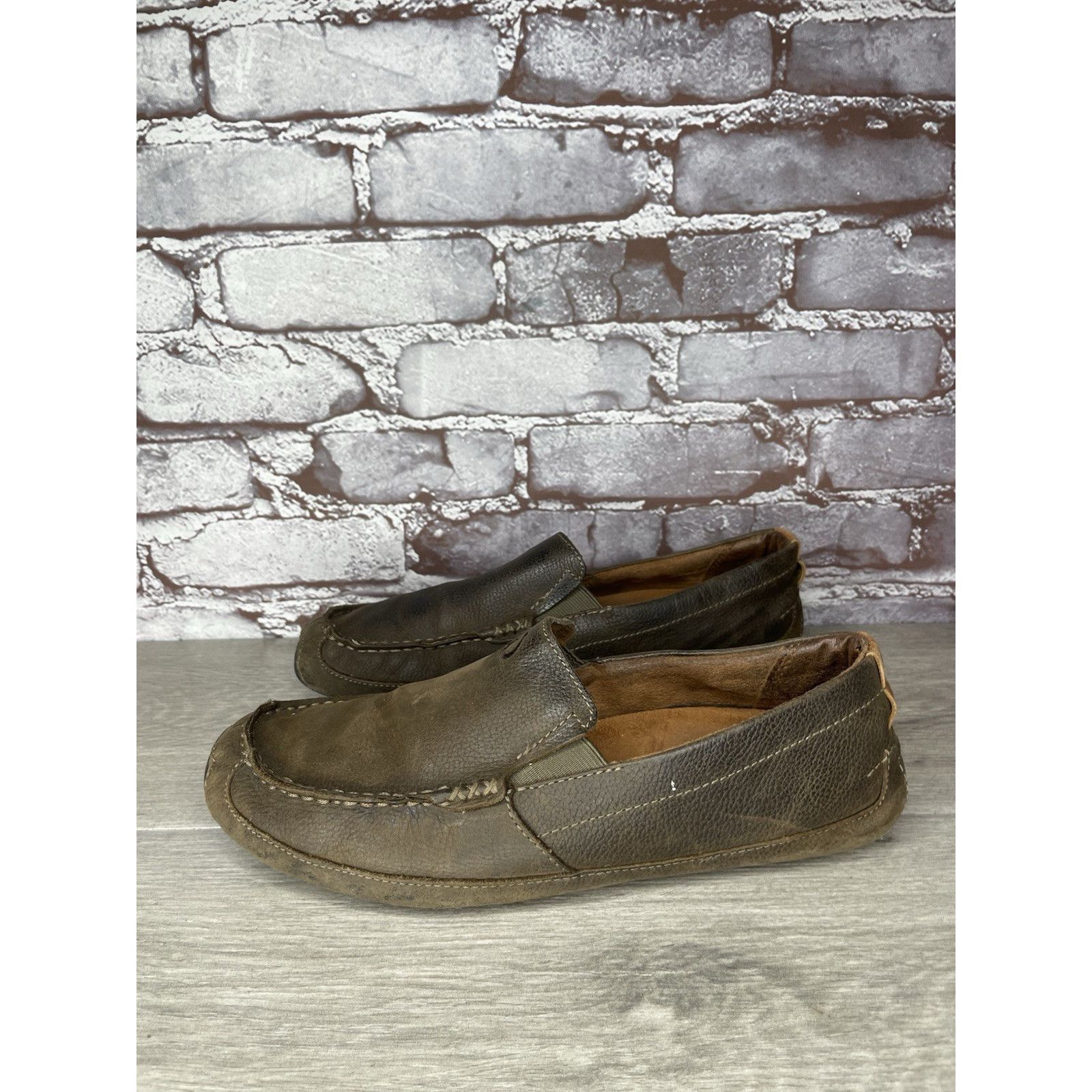Olukai Olukai Akepa Moc Brown Leather Boat Slip On Moccasin Loafer Size US 9 / EU 42 - 2 Thumbnail