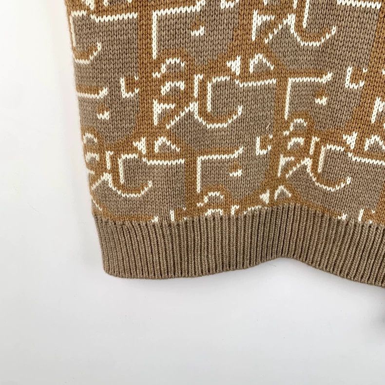 Dior Dior Co-branded 22 brown logo pattern inlaid cashmere roun Size US L / EU 52-54 / 3 - 4 Thumbnail