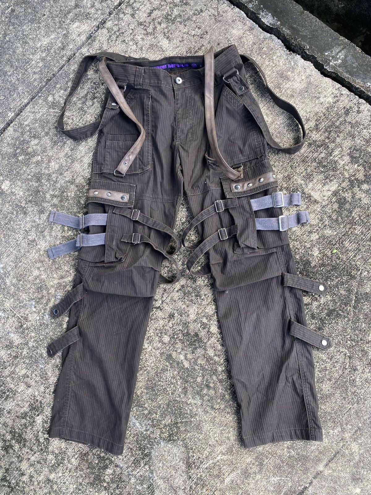 If Six Was Nine Vintage Japanese Brands Street Republic Bondage Cargopants Size US 31 - 2 Thumbnail