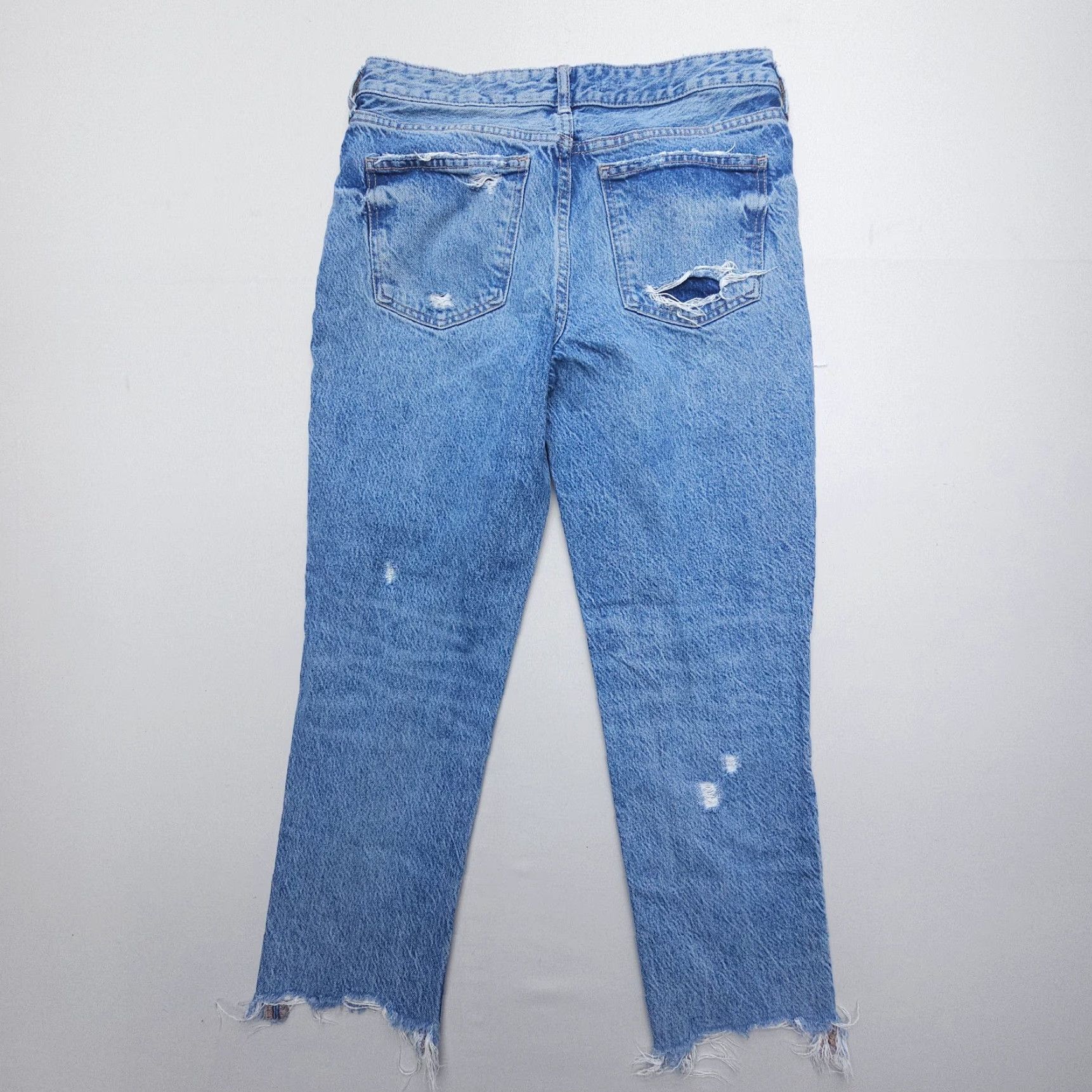 Free People Free People We The Free Distressed Crop Jeans Womens 31 x 25 Button Fly Denim Size 24" / US 00 / IT 34 - 2 Thumbnail