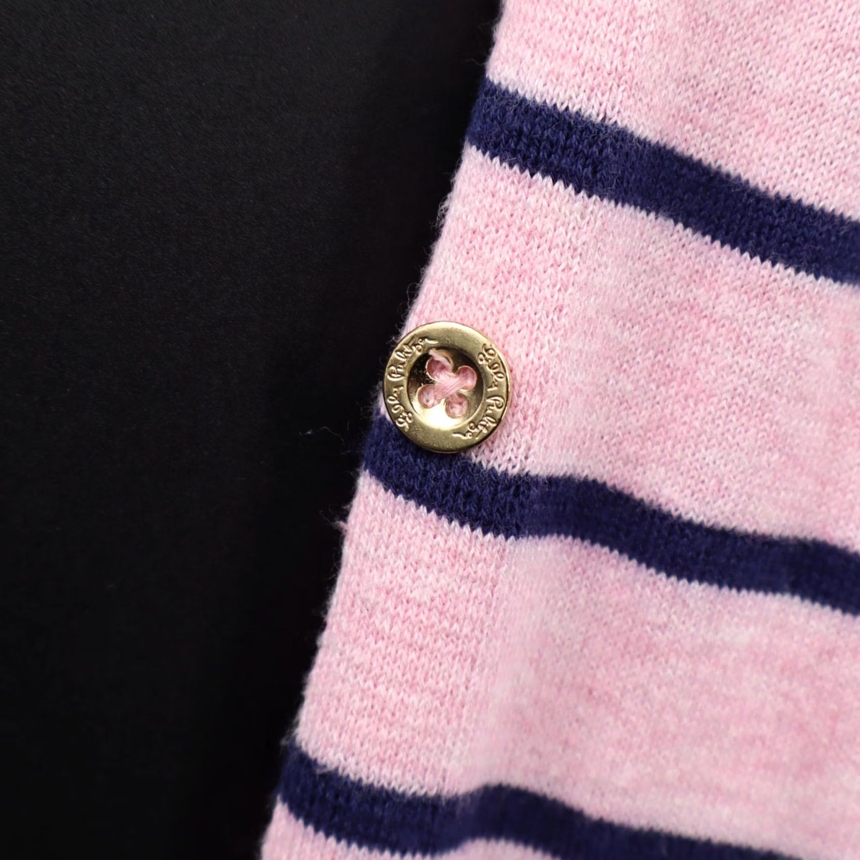 Lilly Pulitzer Lilly Pulitzer Women's Sweater Stripe Pink L Cotton, Polyester Pullover Round Neck All Seasons Lightweight Knit Button, Machine Washable Size L / US 10 / IT 46 - 4 Thumbnail