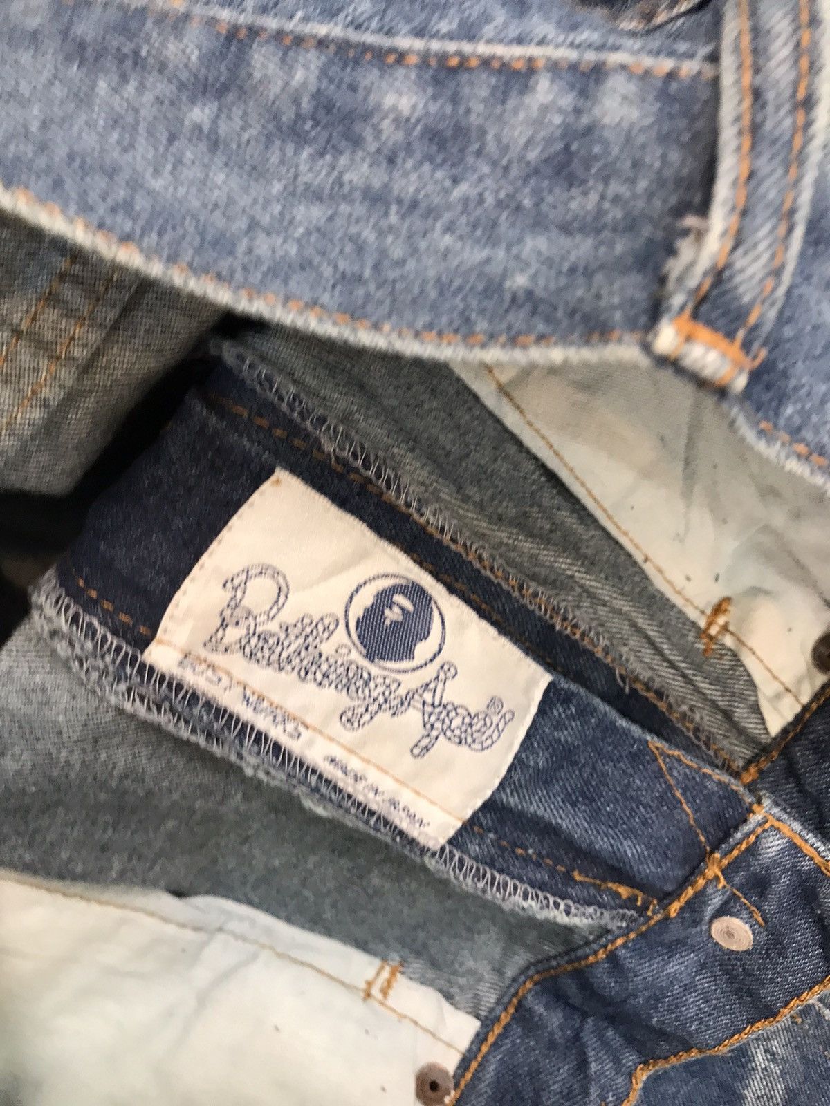 Japanese Brand × Vintage Vintage ape seagull star ⭐️ printed denim Size US 33 - 7 Thumbnail