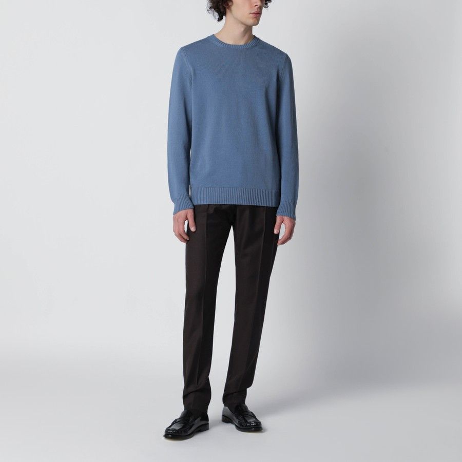 Drumohr o1d2blof0226 Cotton Sweater in Light Blue Size US XL / EU 56 / 4 - 2 Thumbnail