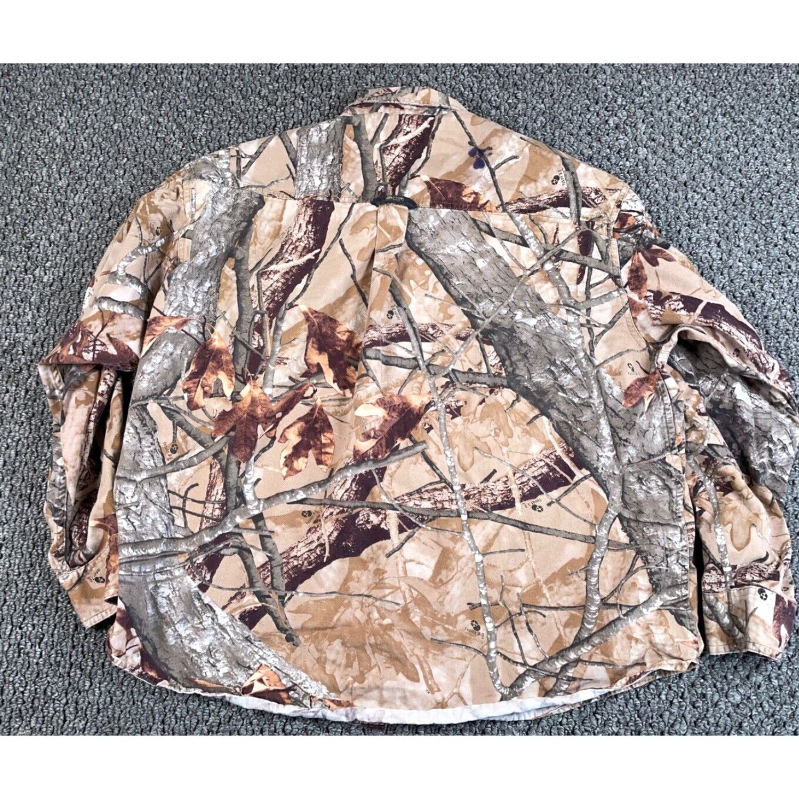Vintage Outfitters Ridge Shirt Adult 2XL Brown Camouflage Twill Button-Up Long Sleeve Hunting Mens Size US XXL / EU 58 / 5 - 2 Thumbnail